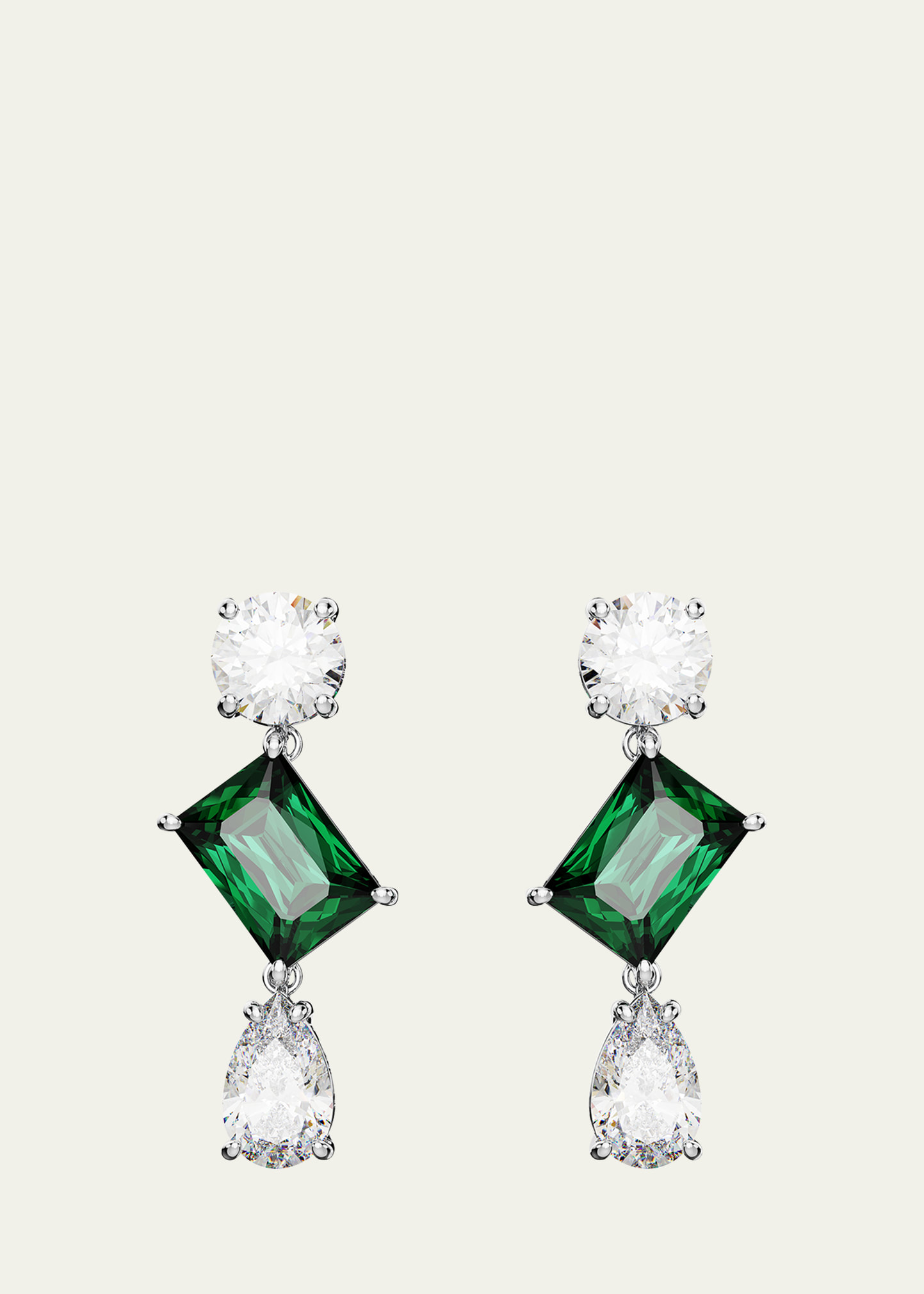 Swarovski Mesmera Crystal-embellished Earrings In Green