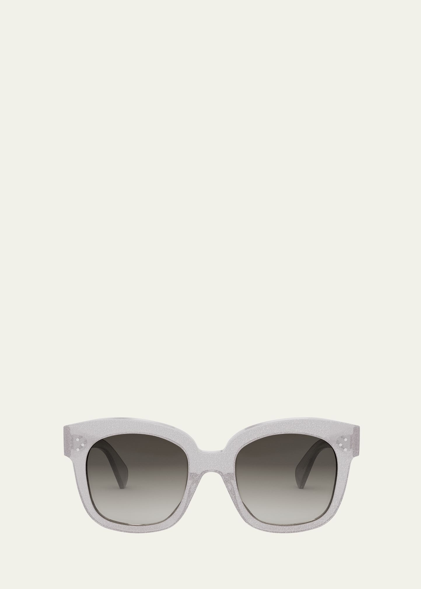 Celine Glittery Bold Acetate Square Sunglasses In Sgun/blu