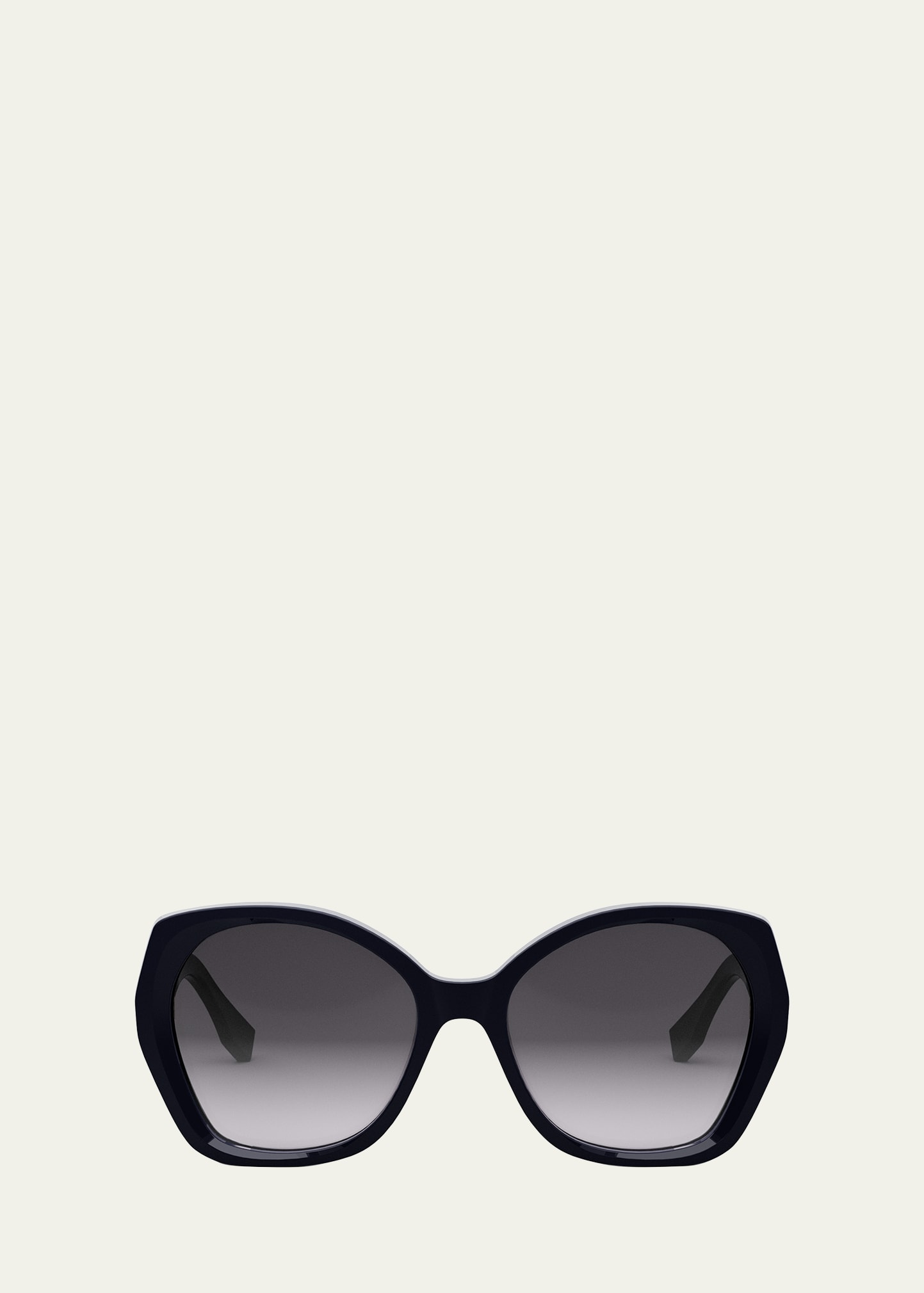 Fendi The  Lettering 57mm Gradient Butterfly Sunglasses In Sblu/smk