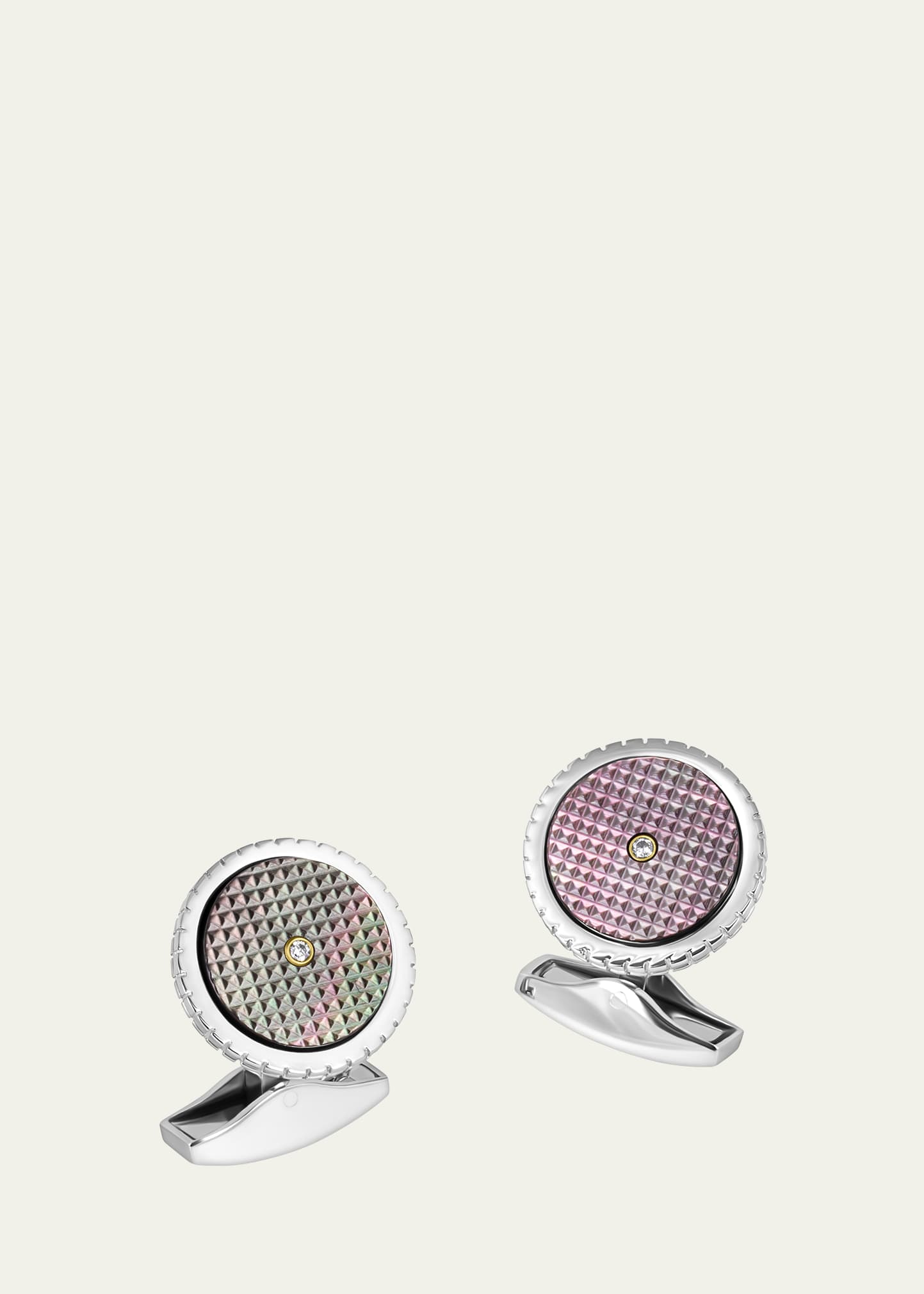Tateossian Men's Sartorial Diamond Cufflinks In Black