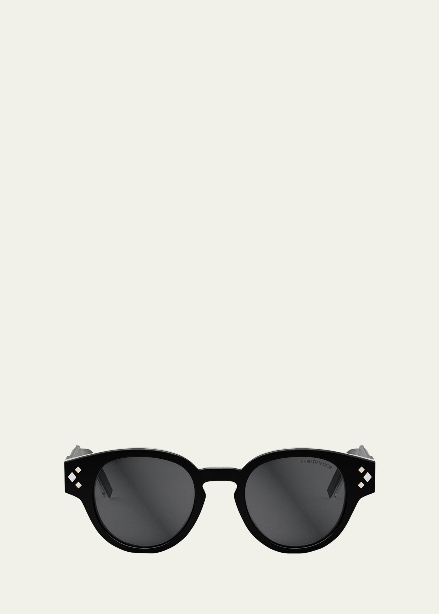 Shop Dior Cd Diamond R2i Sunglasses In Shiny Black / Sm