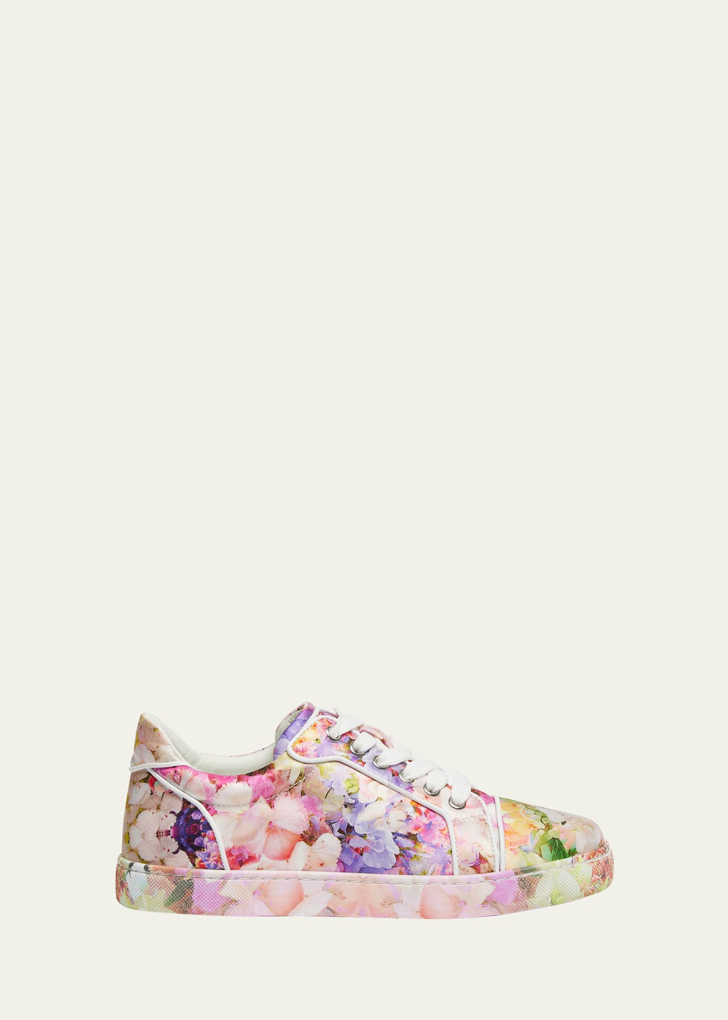 Shop Christian Louboutin Vieira Orlato Blooming Satin Red Sole Sneakers In Multi