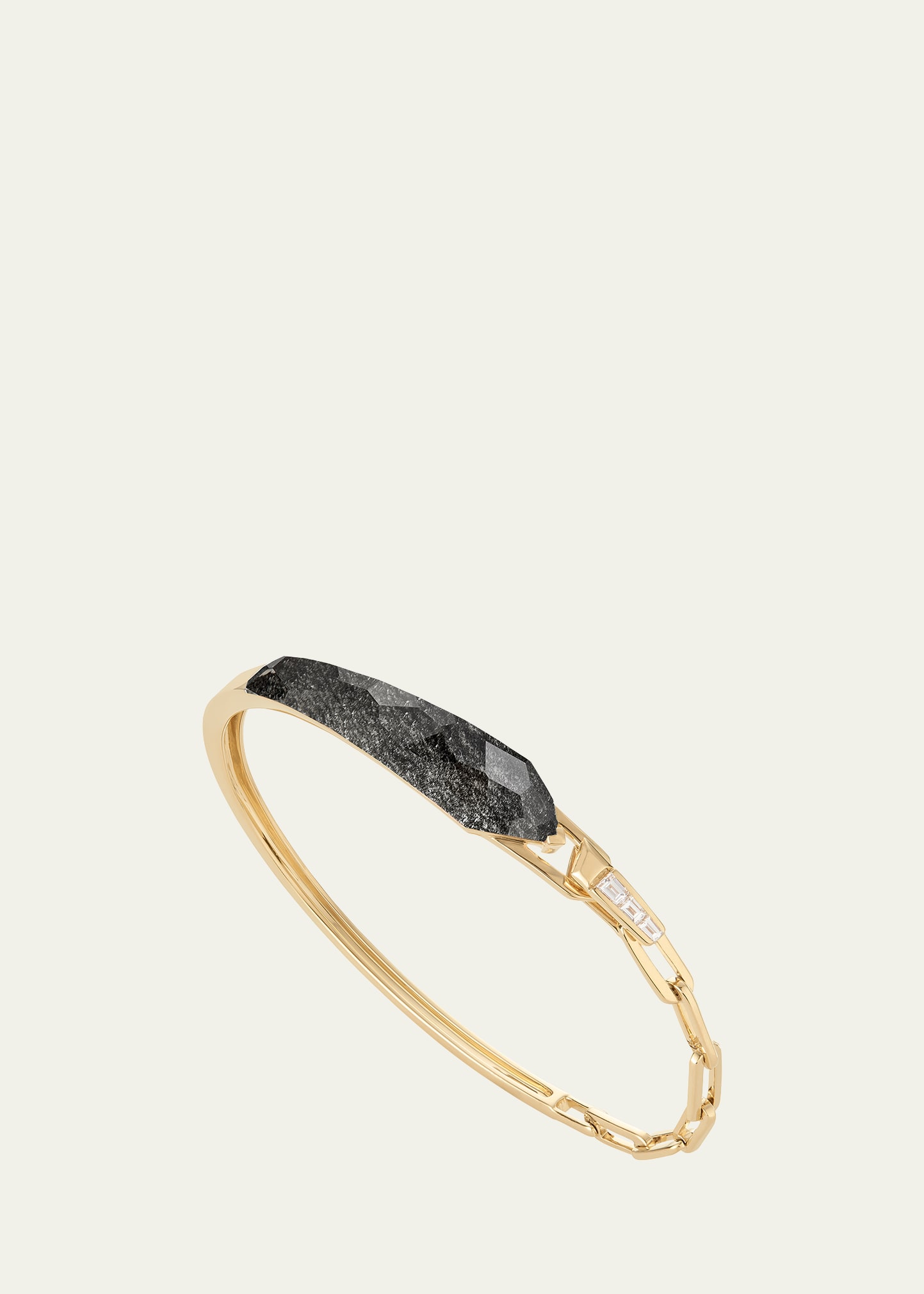 Stephen Webster Ch2 Slimline Shard Linked Bracelet With Obsidian Crystal Haze And Diamonds In Gold