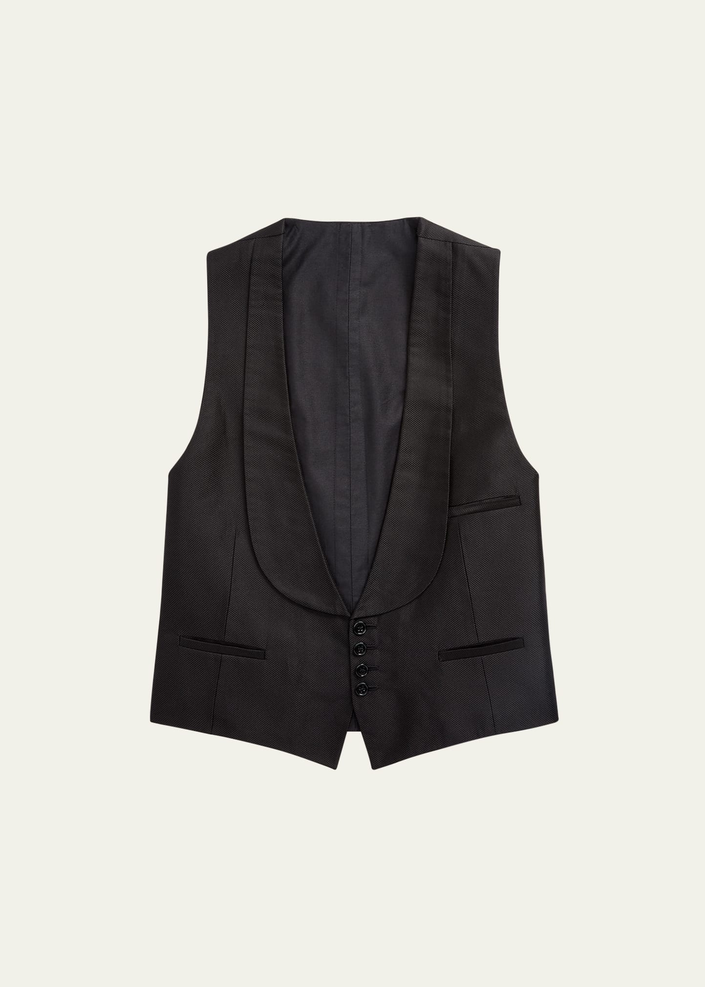 Shop Ralph Lauren Purple Label Men's Douglas Jacquard Formal Vest In Black