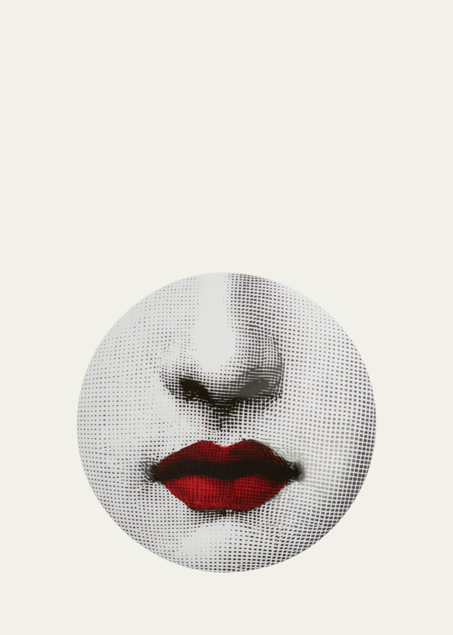 Fornasetti Tema E Variazioni N.397 Red Lips Round Box In Black White