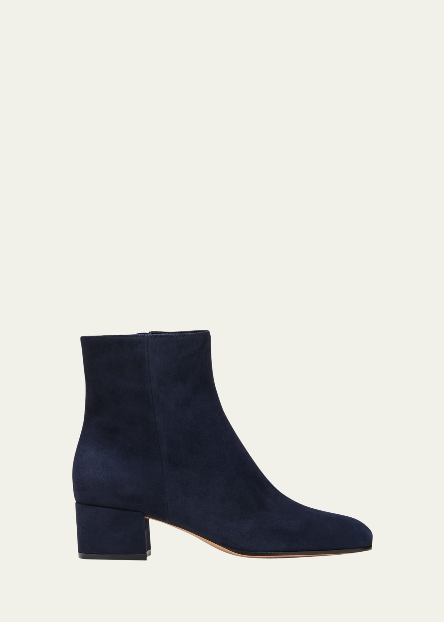 Gianvito Rossi Suede Zip Ankle Booties In Denim