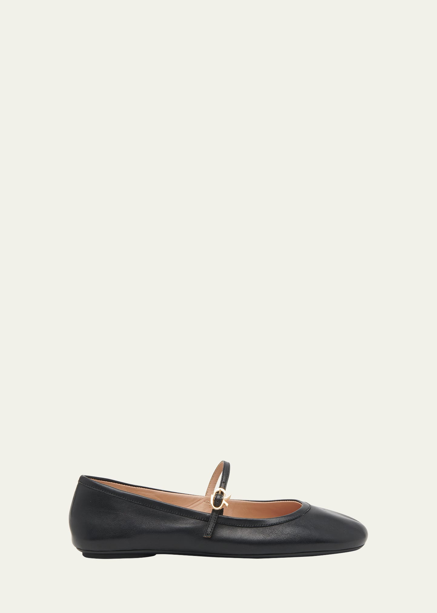 Gianvito Rossi Carla Leather Ballet Flats In Black