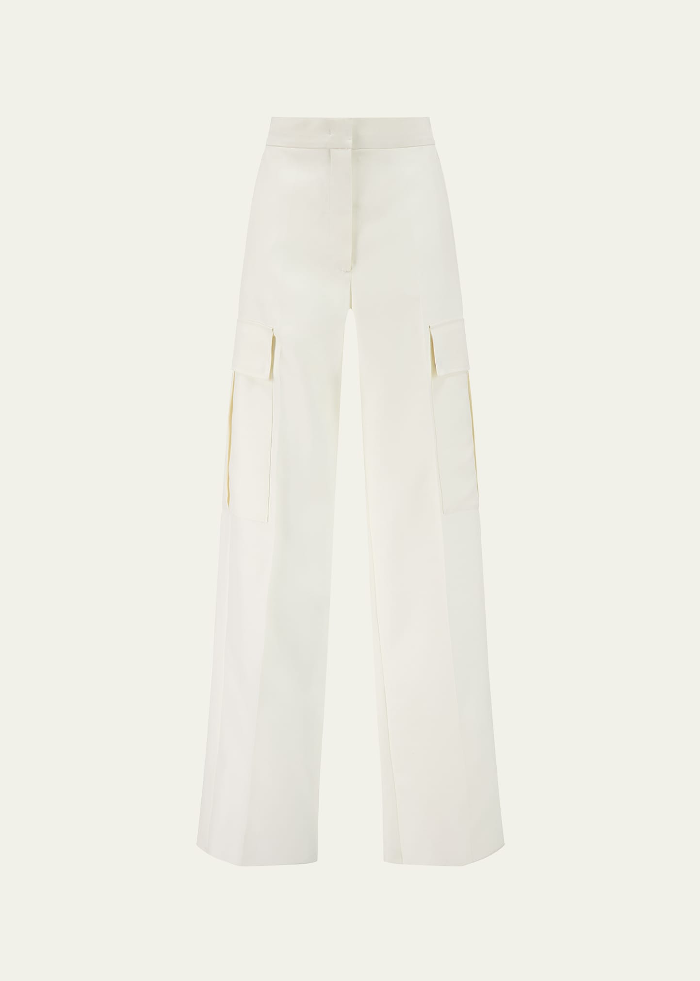 Shang Xia Cargo Pocket Wool Pants In Off White