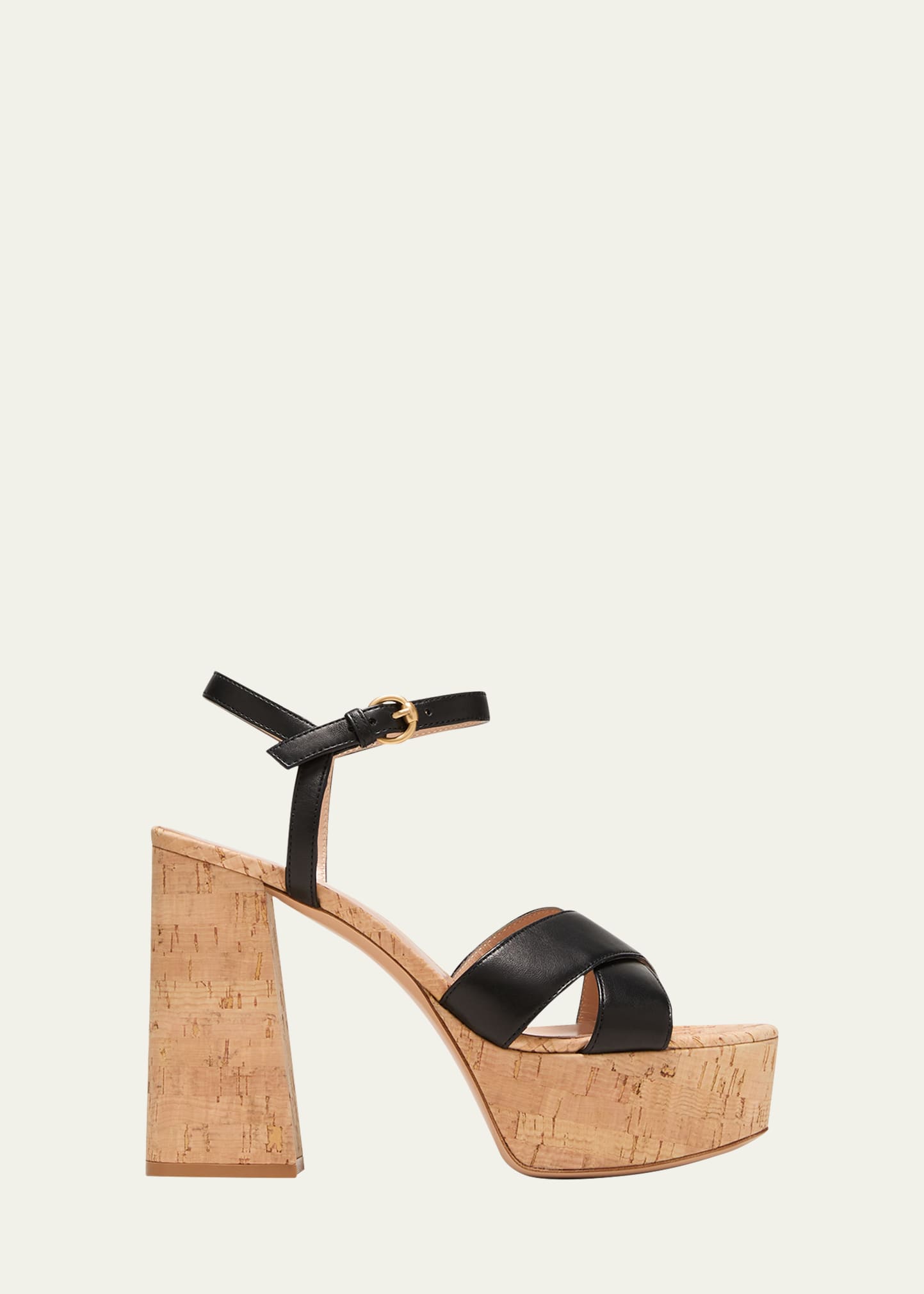 Gianvito Rossi Cork And Suede Ankle Sandals In Texas Cork