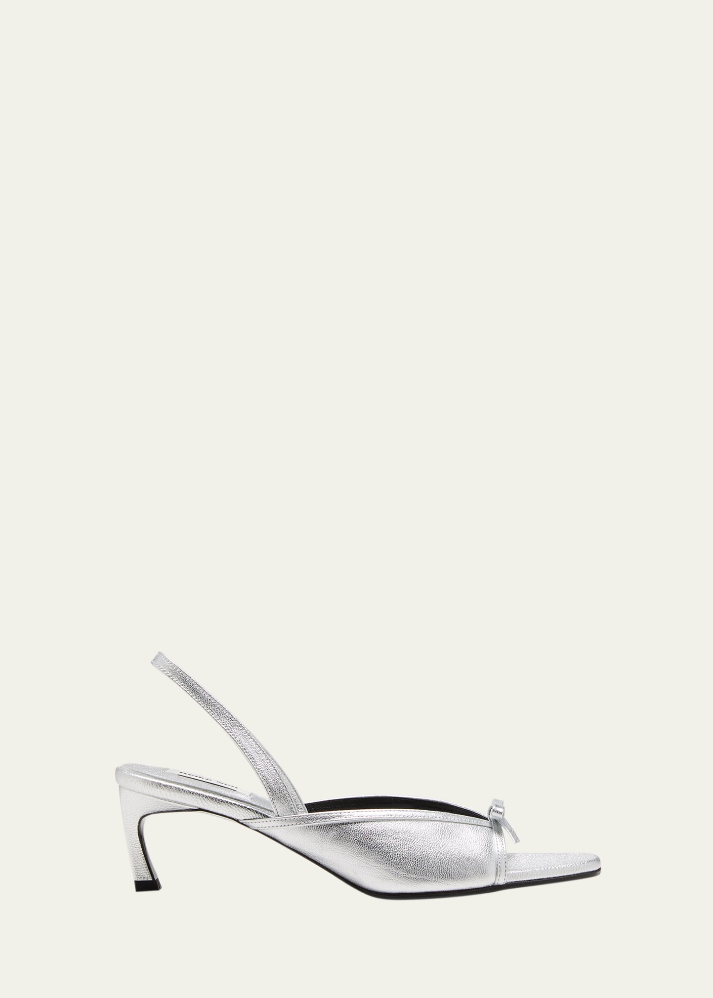 Reike Nen Nabi Metallic Bow Slingback Sandals In Silver