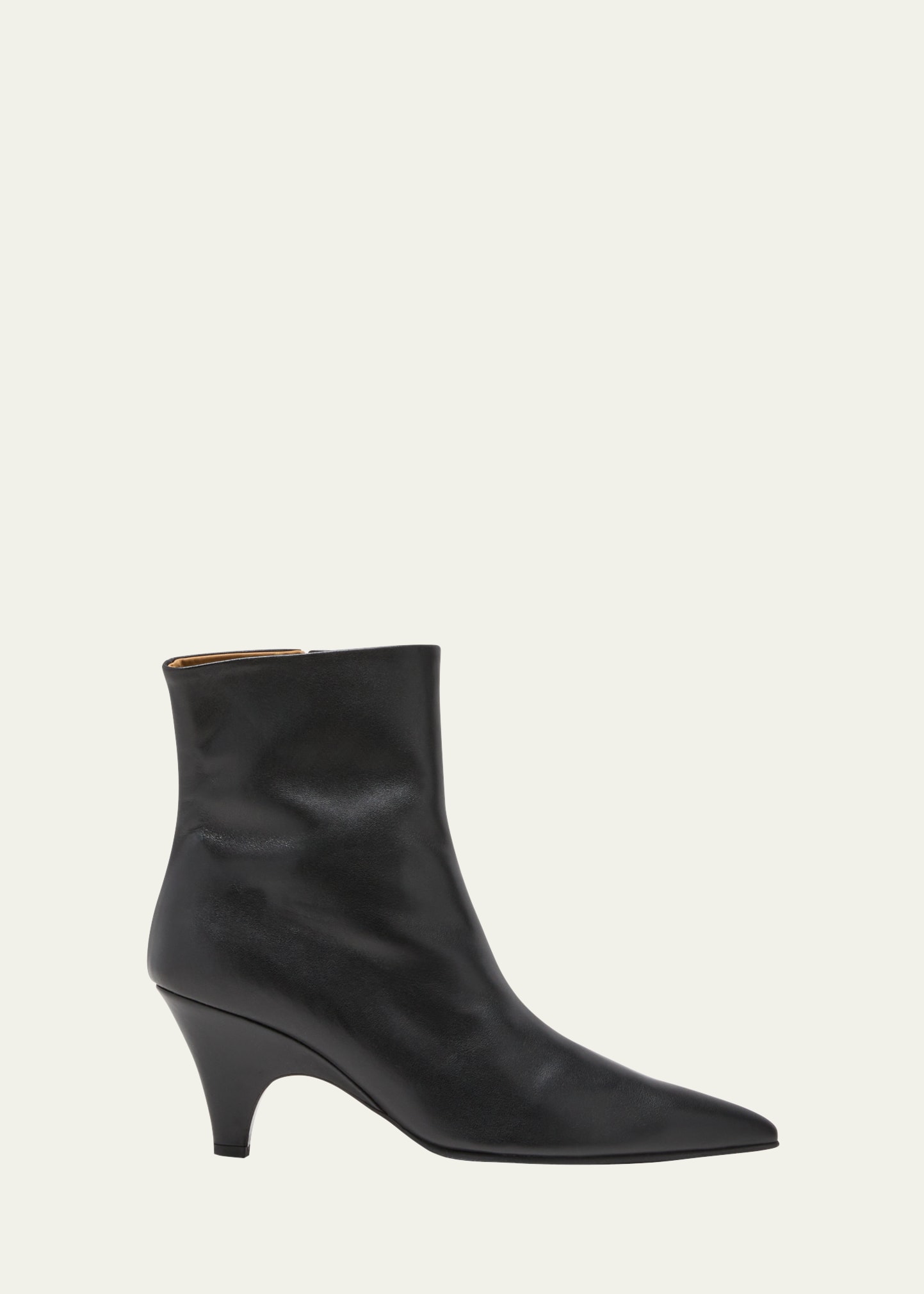 Tae-Ri Curvy Leather Ankle Boots