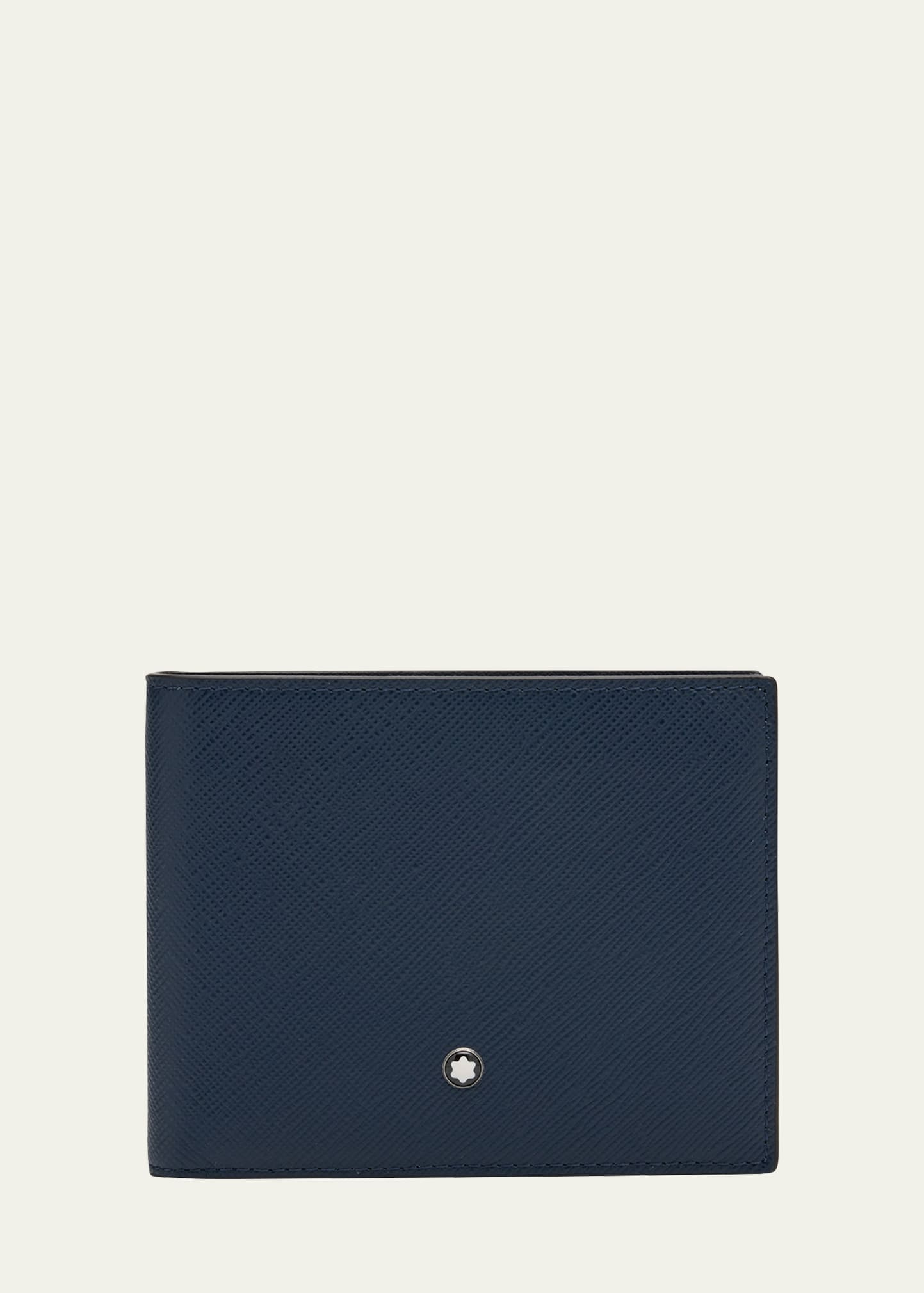 Shop Montblanc Men's Sartorial Saffiano Leather Bifold Wallet In Blue