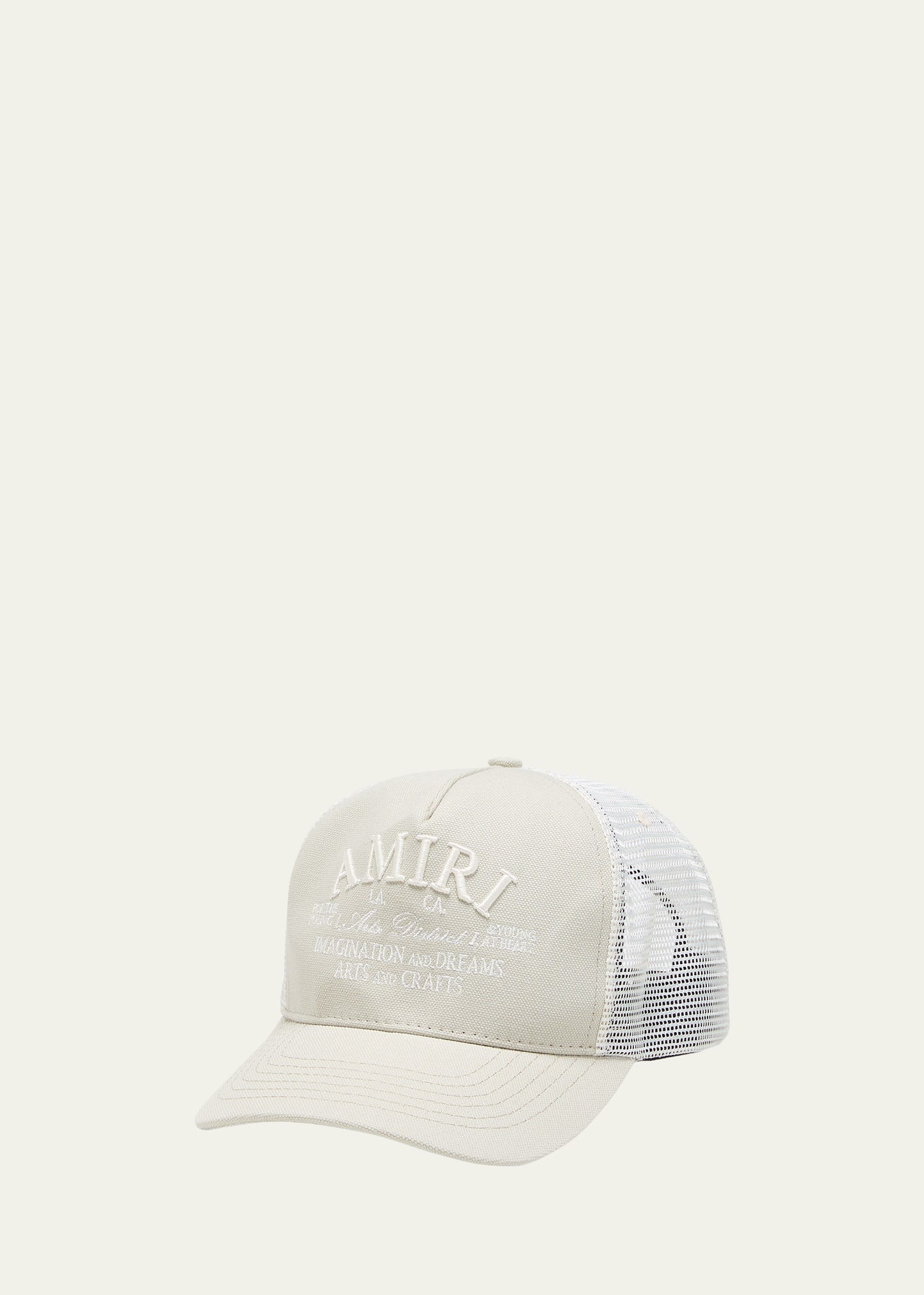 Amiri Men's Arts District Trucker Hat In Stone Grey