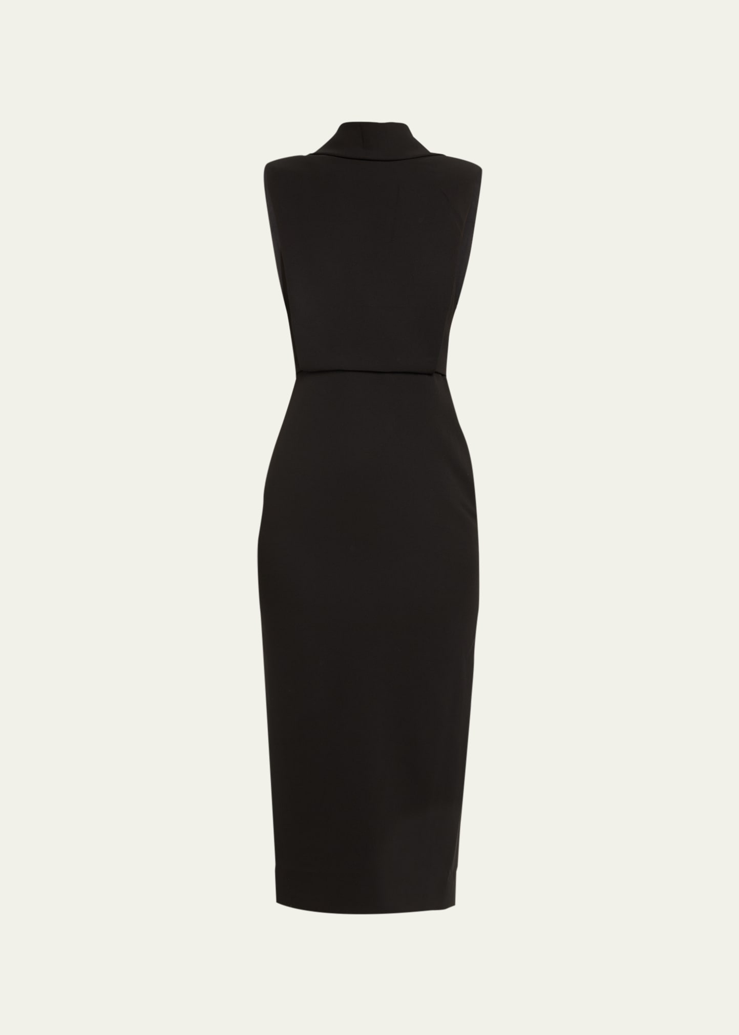Roland Mouret Stretch Cady Midi Dress In Black