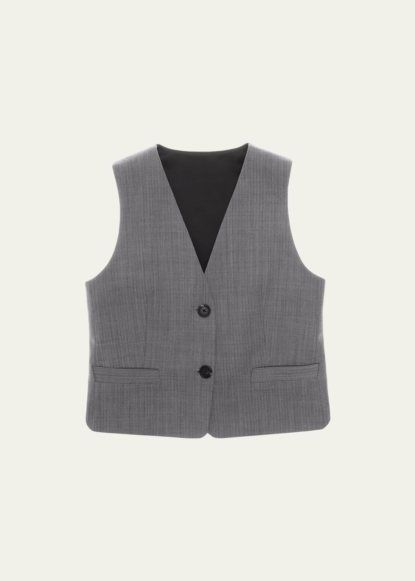 Helmut Lang Herringbone Tuxedo Vest In Blk Wht ml
