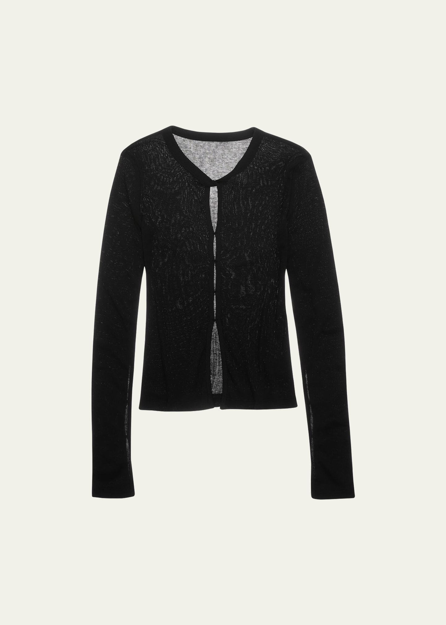 Shop Helmut Lang Cut-out Long-sleeve Knit Top In Bslt Black