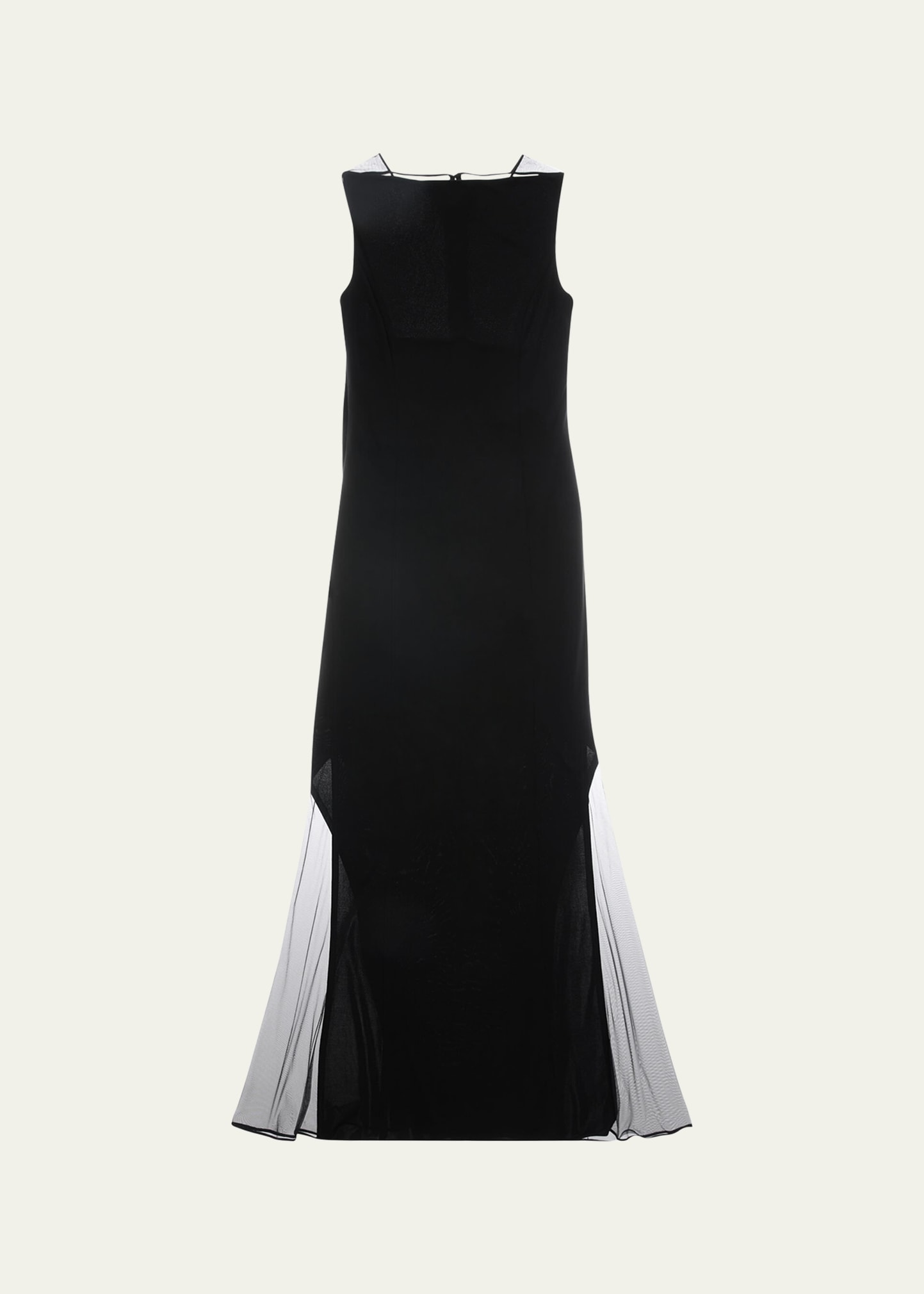 Shop Helmut Lang Sleeveless Sheer Insert Maxi Dress In Blk