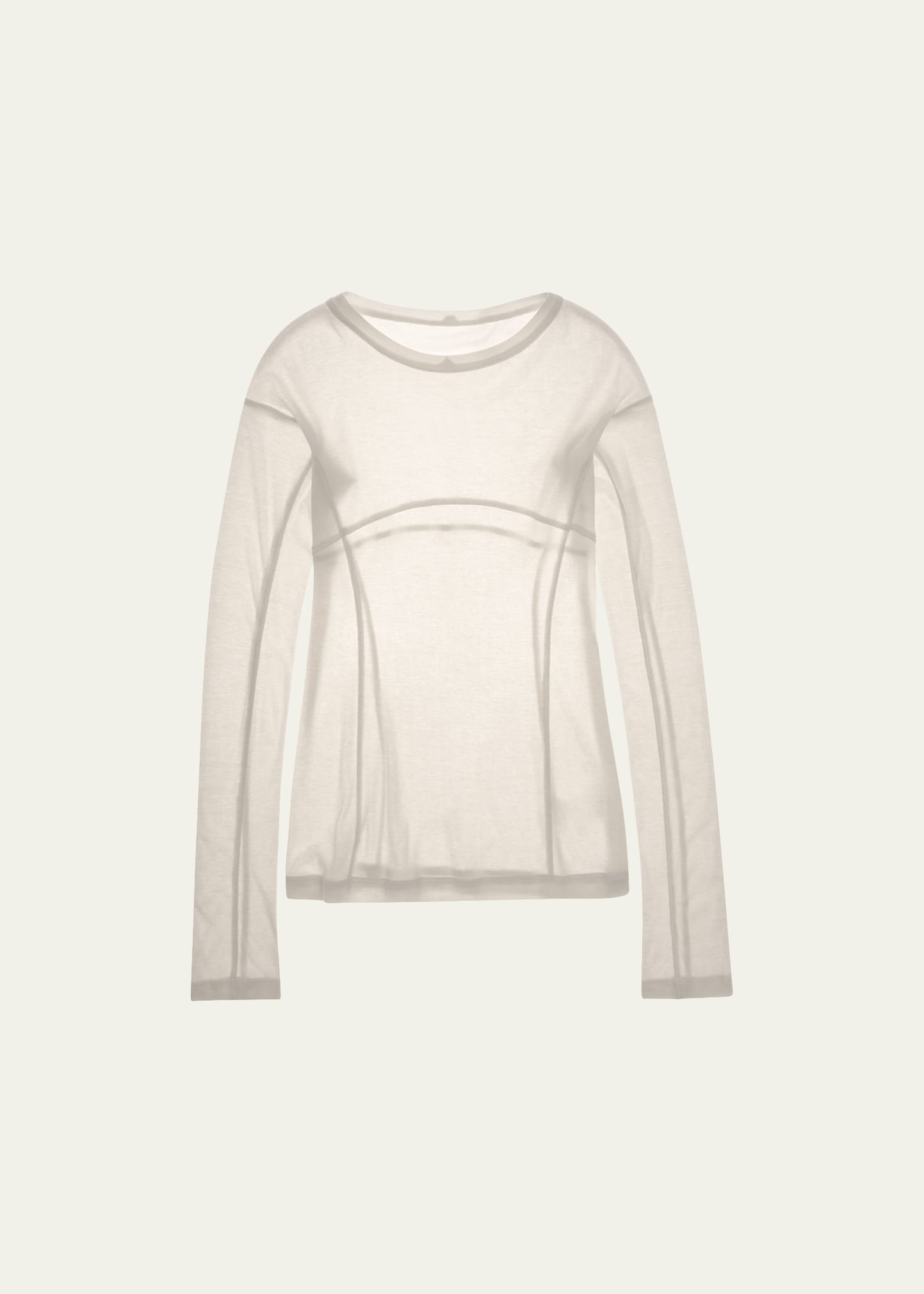 Helmut Lang Soft Ribbed Long-sleeve Top In Iv