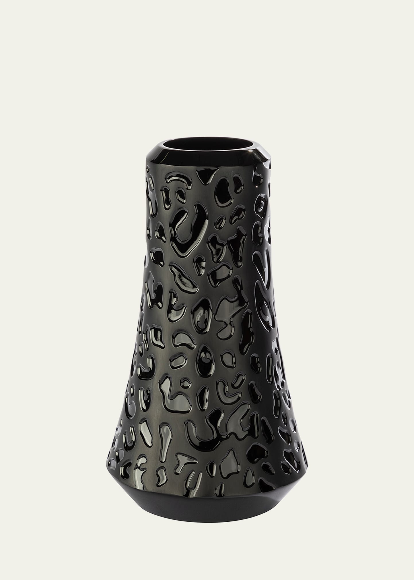 Lalique Panther Vase, 7.9" In Black