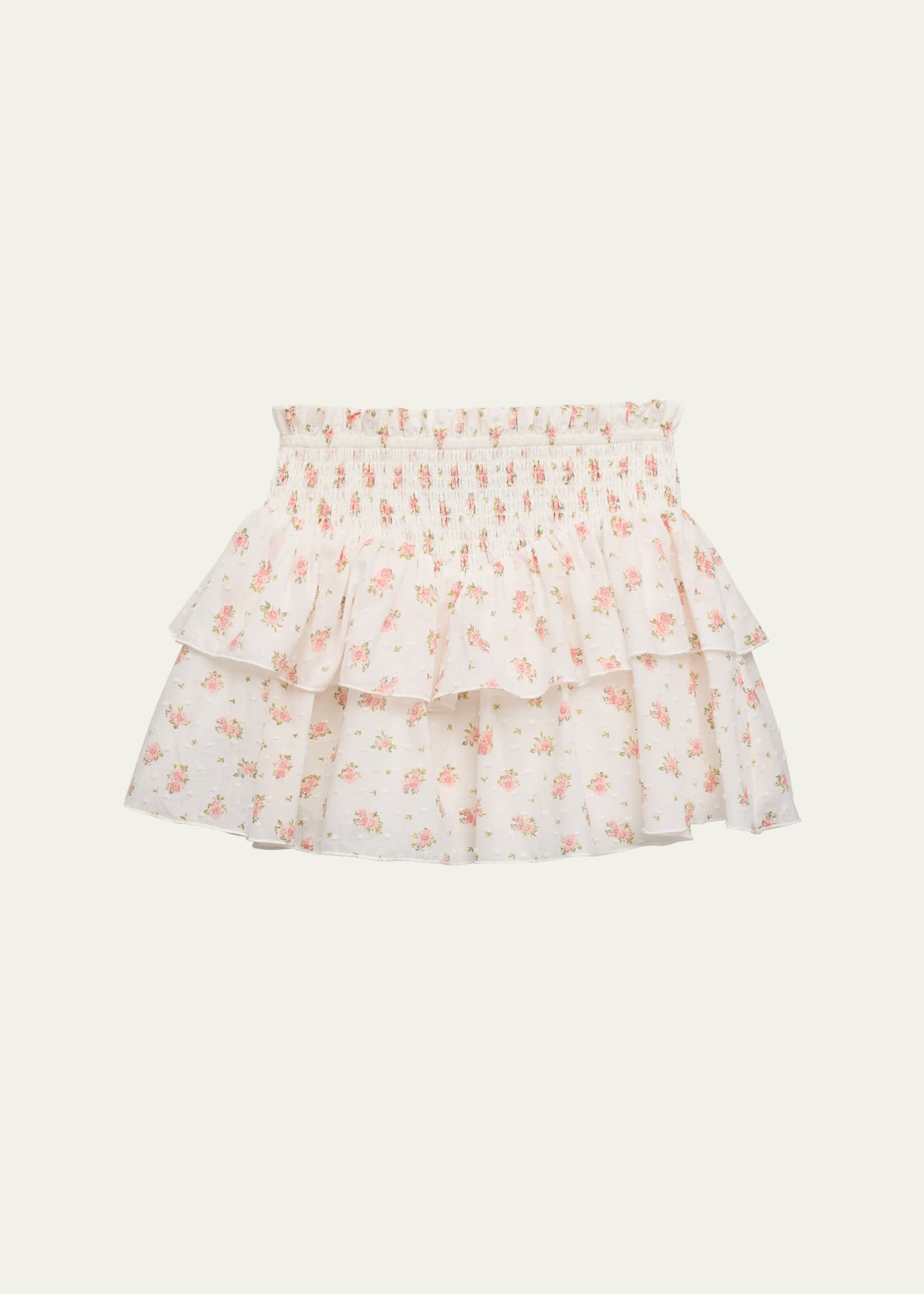 Katiej Nyc Kids' Girl's Brooke Floral Tiered Skirt In Vintage Floral