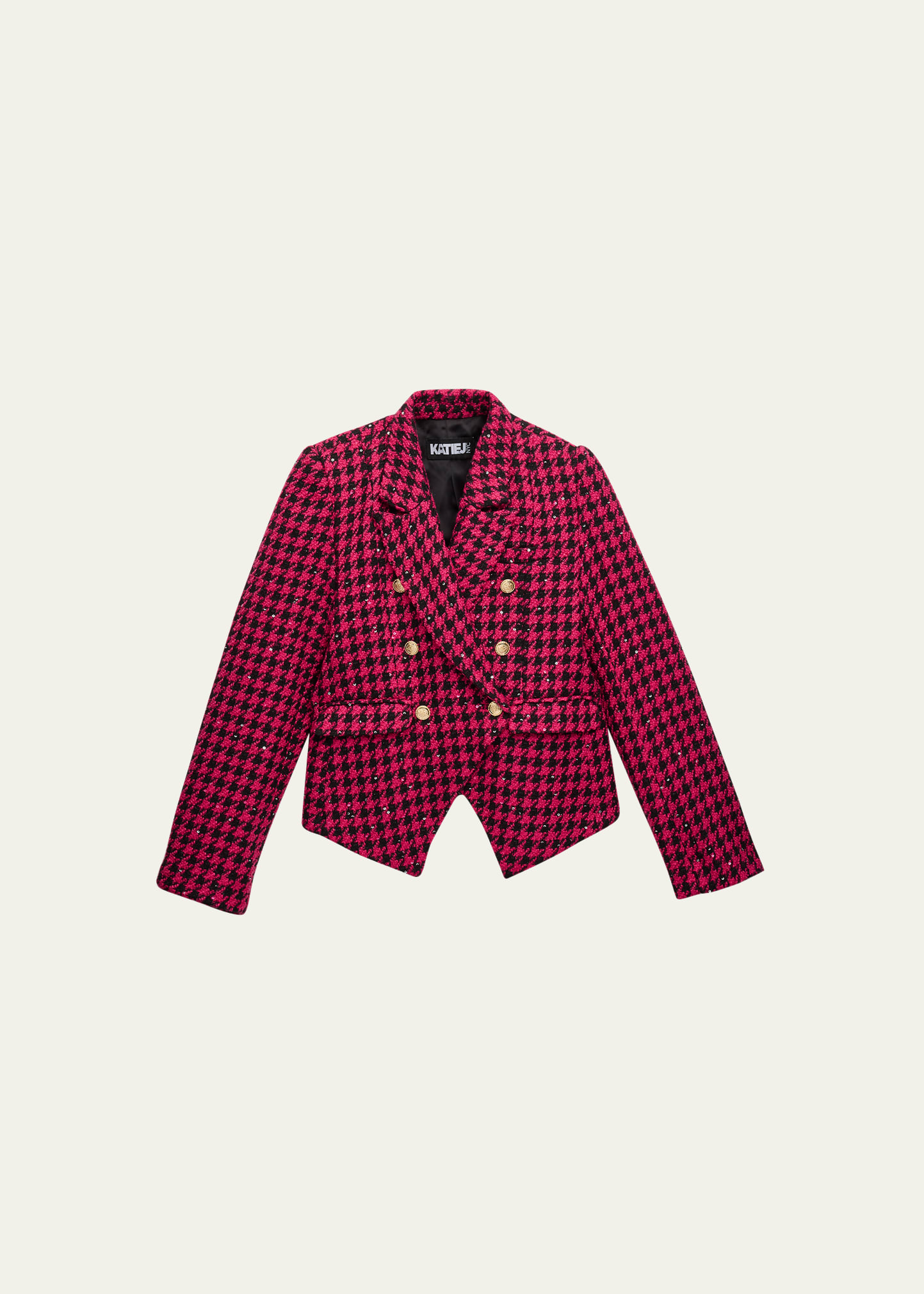 Girl's Houndstooth-Print Blazer, Size S-XL