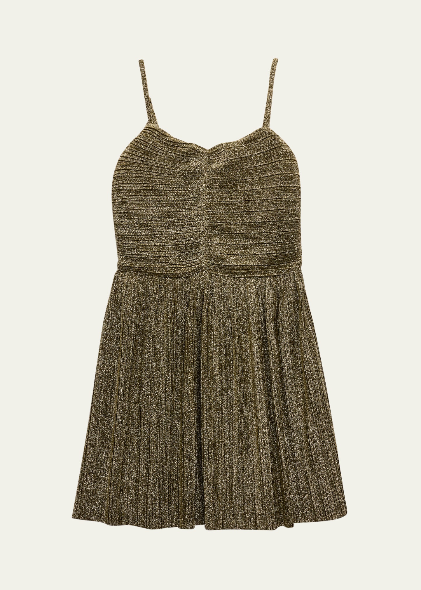 Katiej Nyc Kids' Girl's Sabrina Metallic Dress In Blackgold Metalli