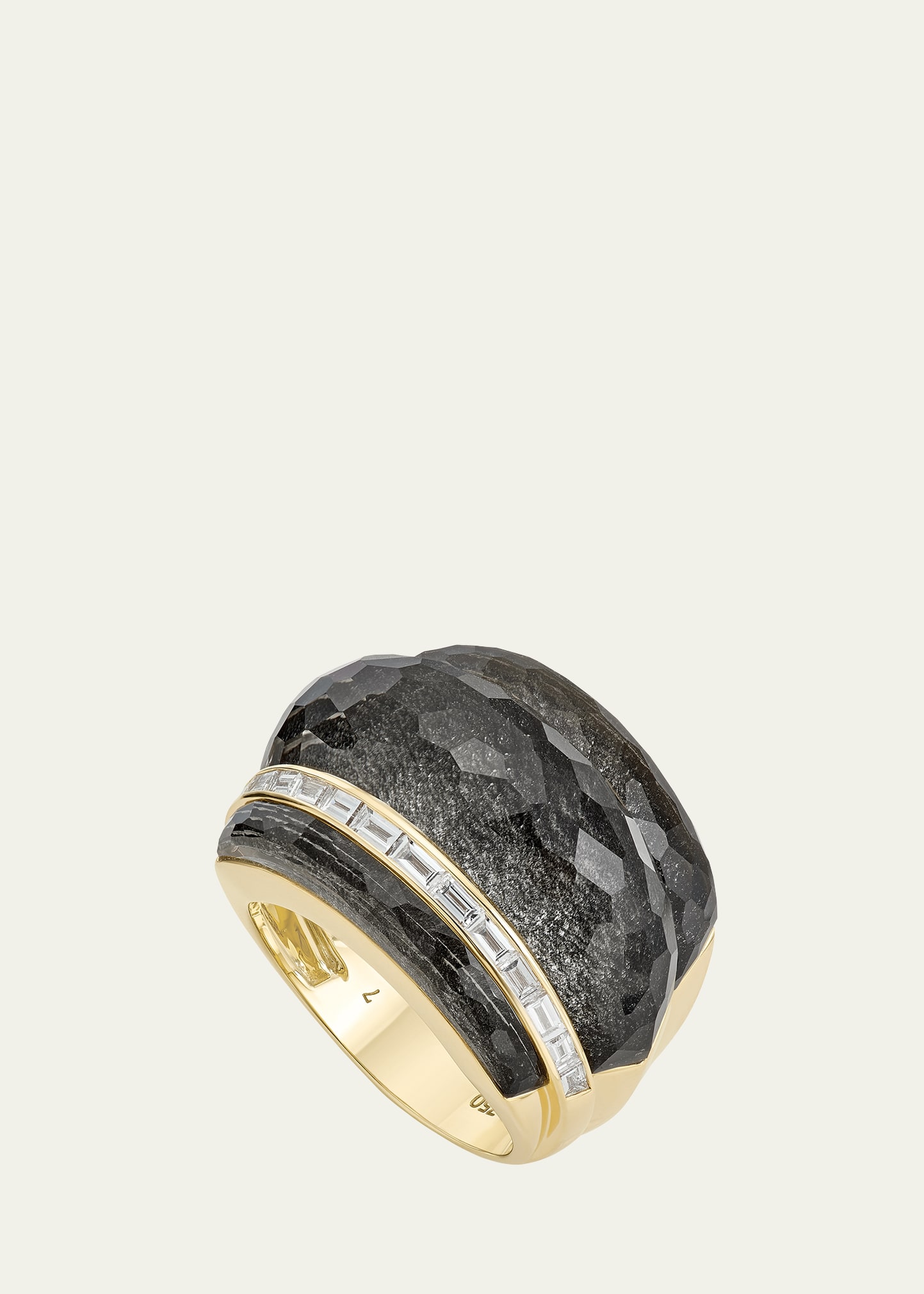 Stephen Webster 18k Yellow Gold Ch2 Statement Ring With Obsidian Crystal Haze And Diamonds In Black