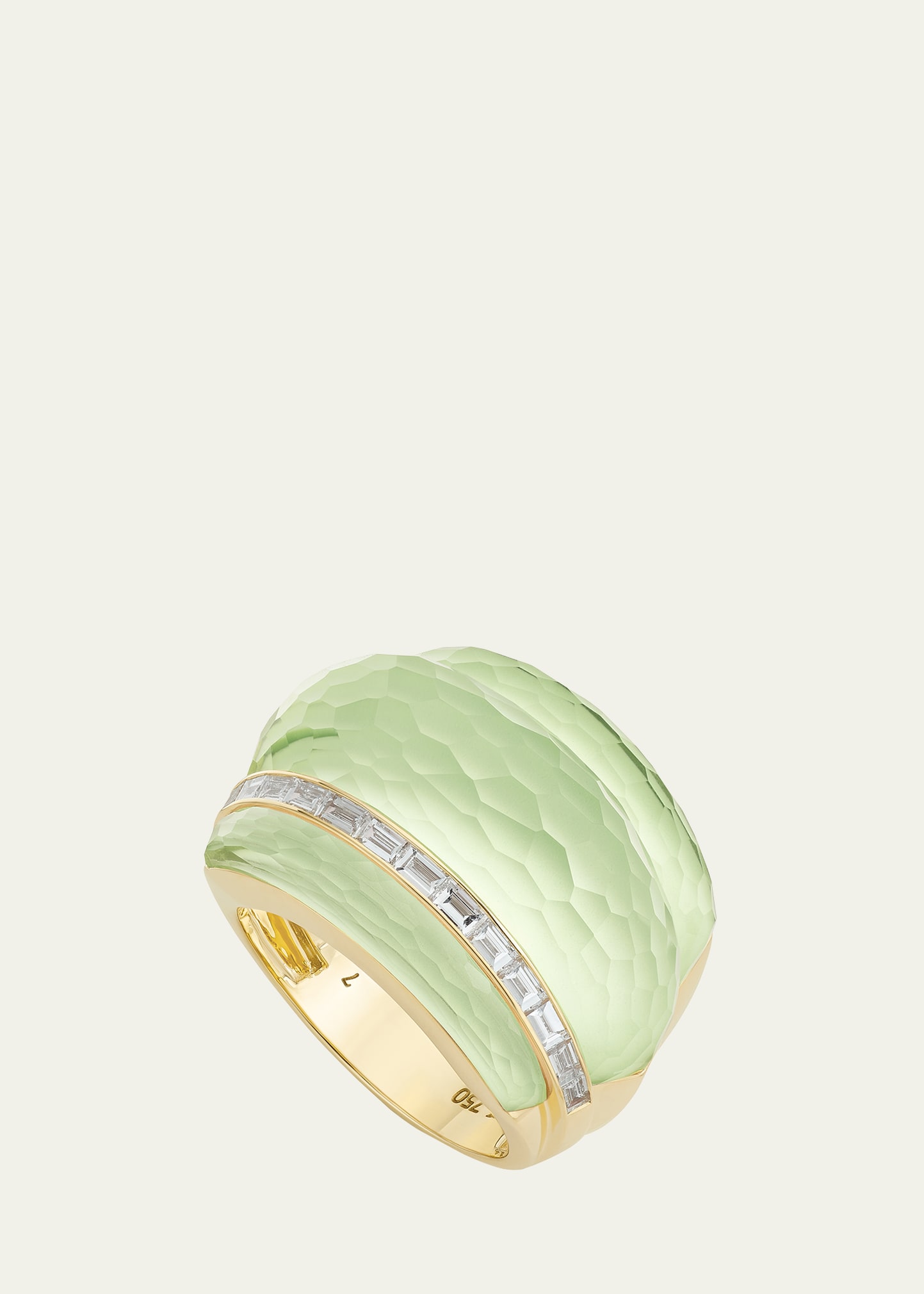 Stephen Webster 18k Yellow Gold Ch2 Statement Ring With Quartz Crystal Haze And Diamonds In Green