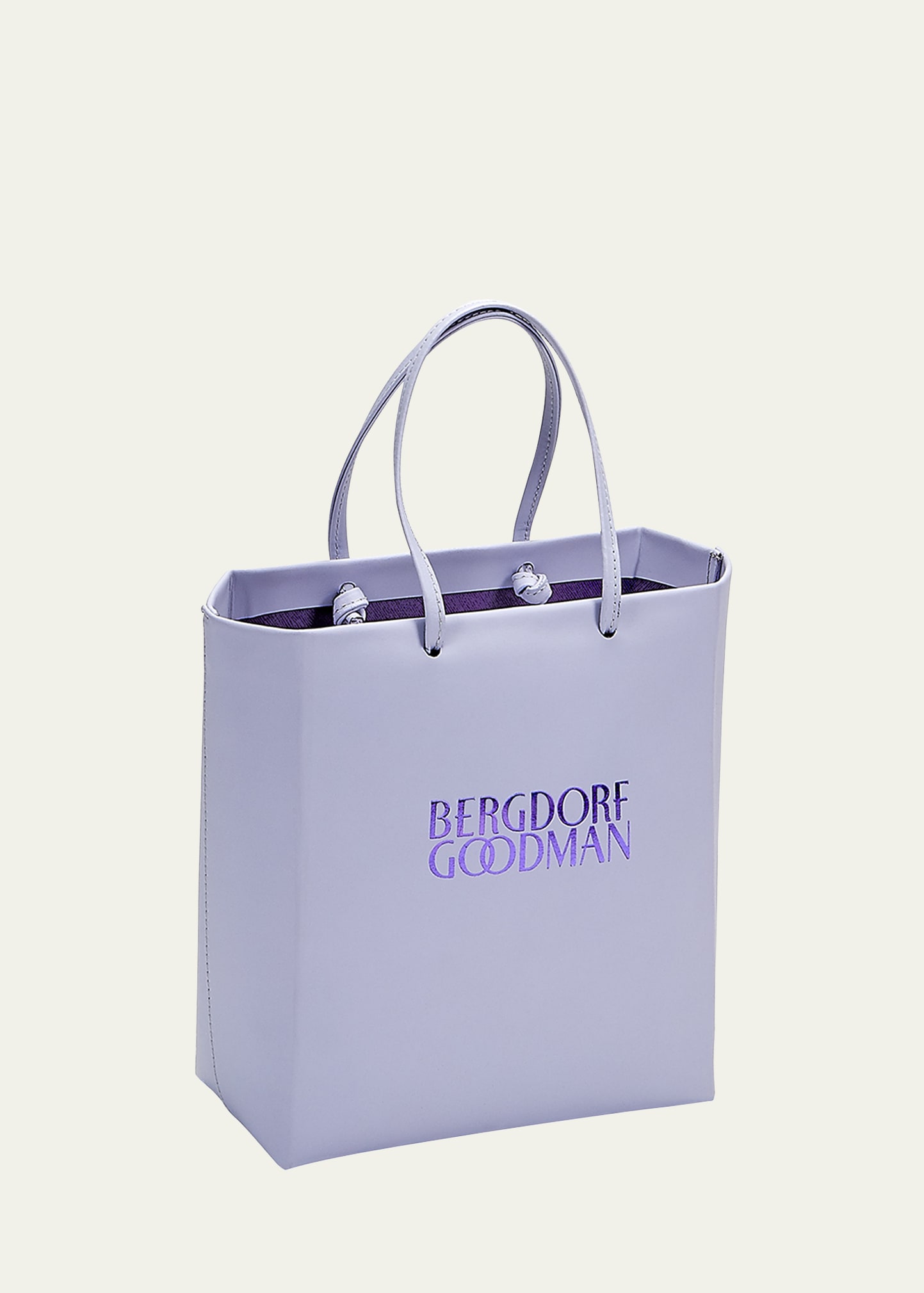 Bergdorf Goodman Bg Leather Shopping Bag, Small In Lilac