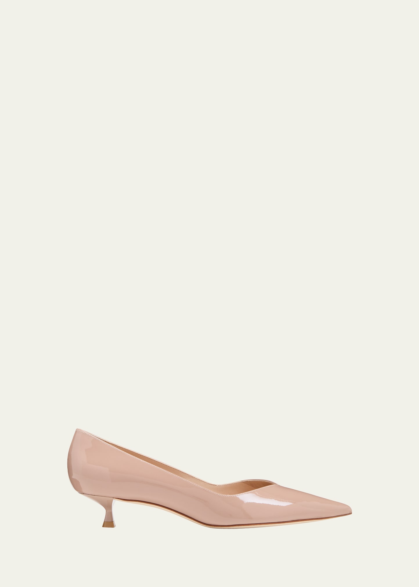 Stuart Weitzman Eva Patent Kitten-heel Pumps In Fawn