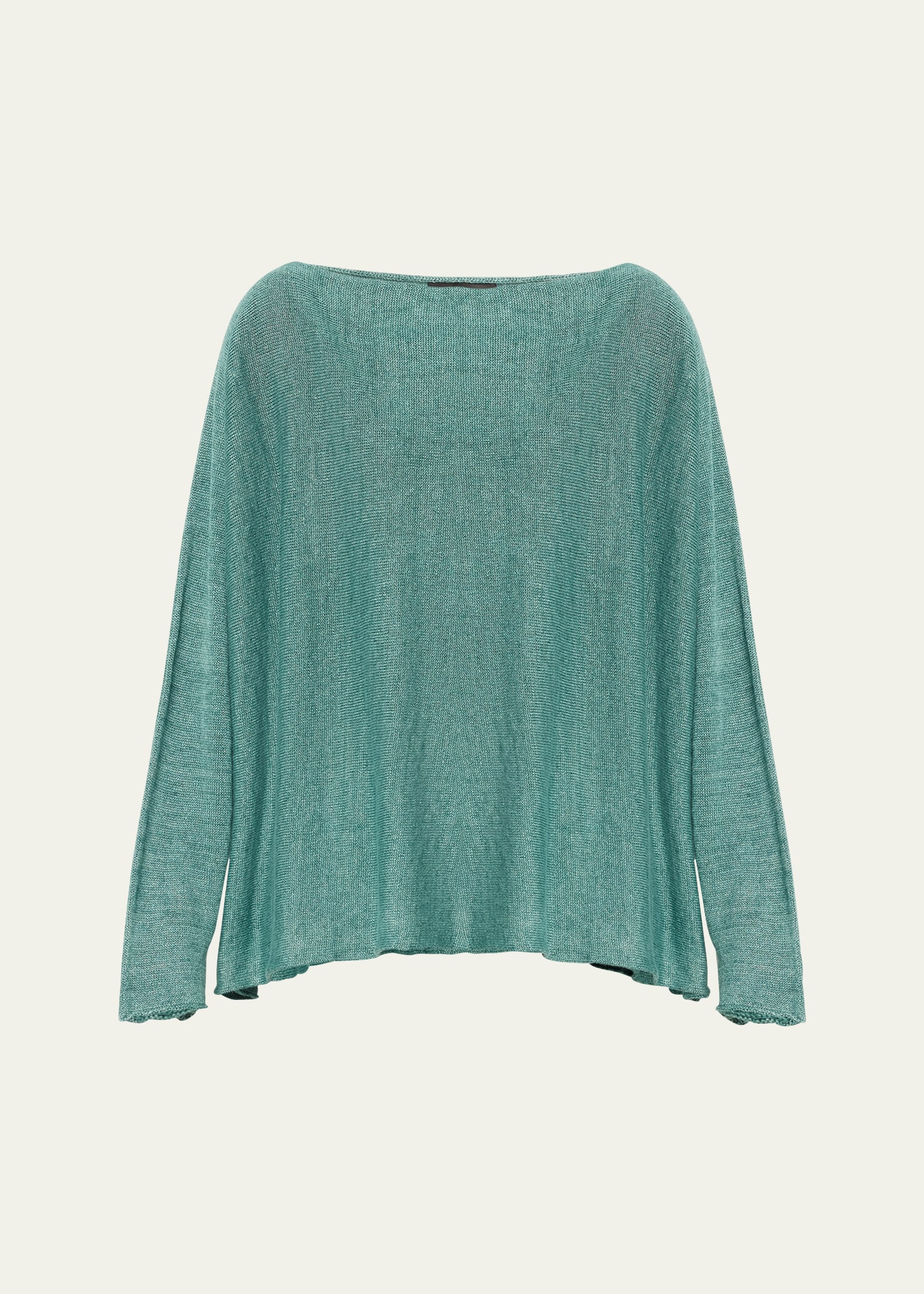 Shop Eskandar Sideways Knitted Sweater (mid-length) In Greenaqua