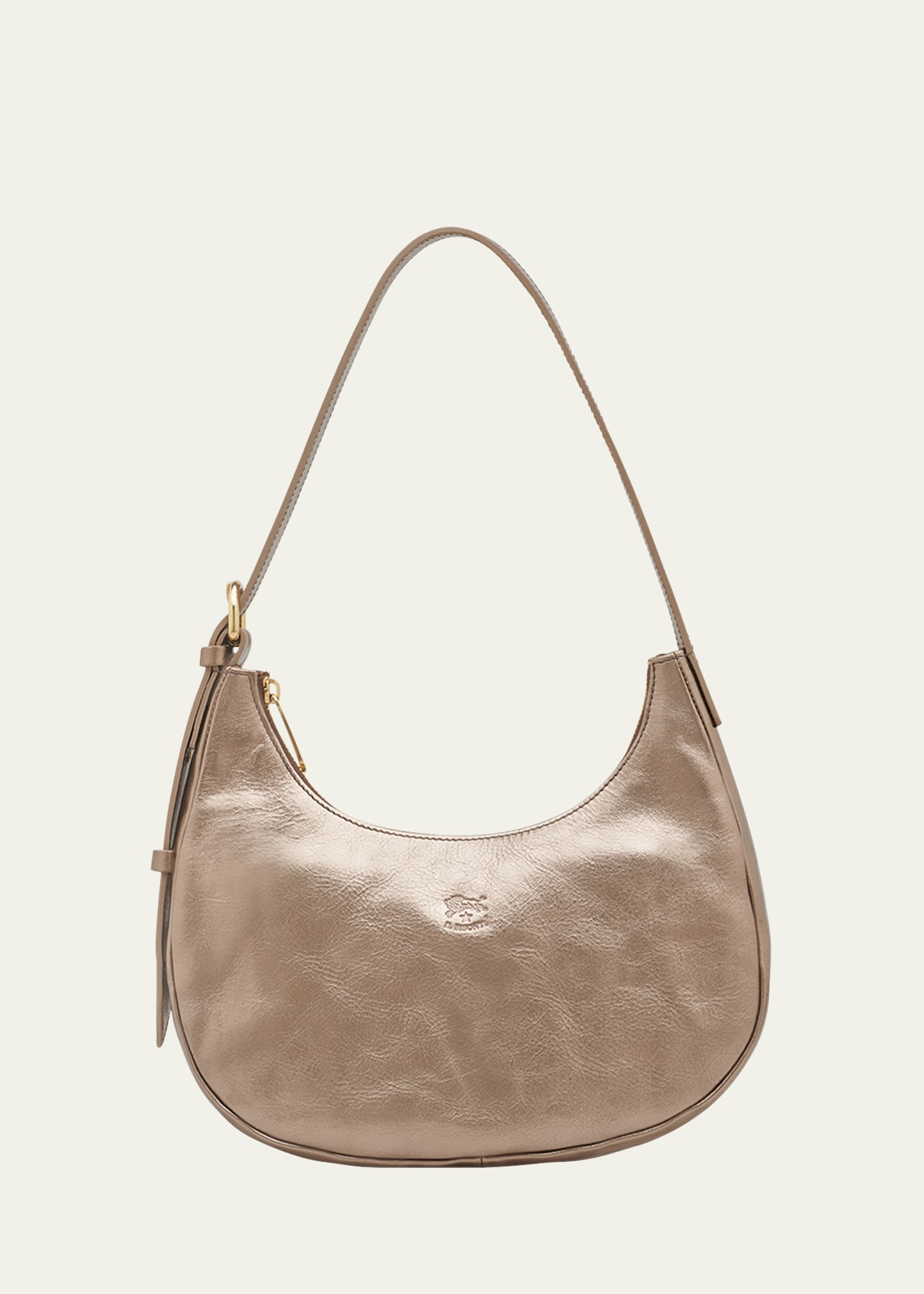Il Bisonte Belcanto Metallic Leather Shoulder Bag In Bronze