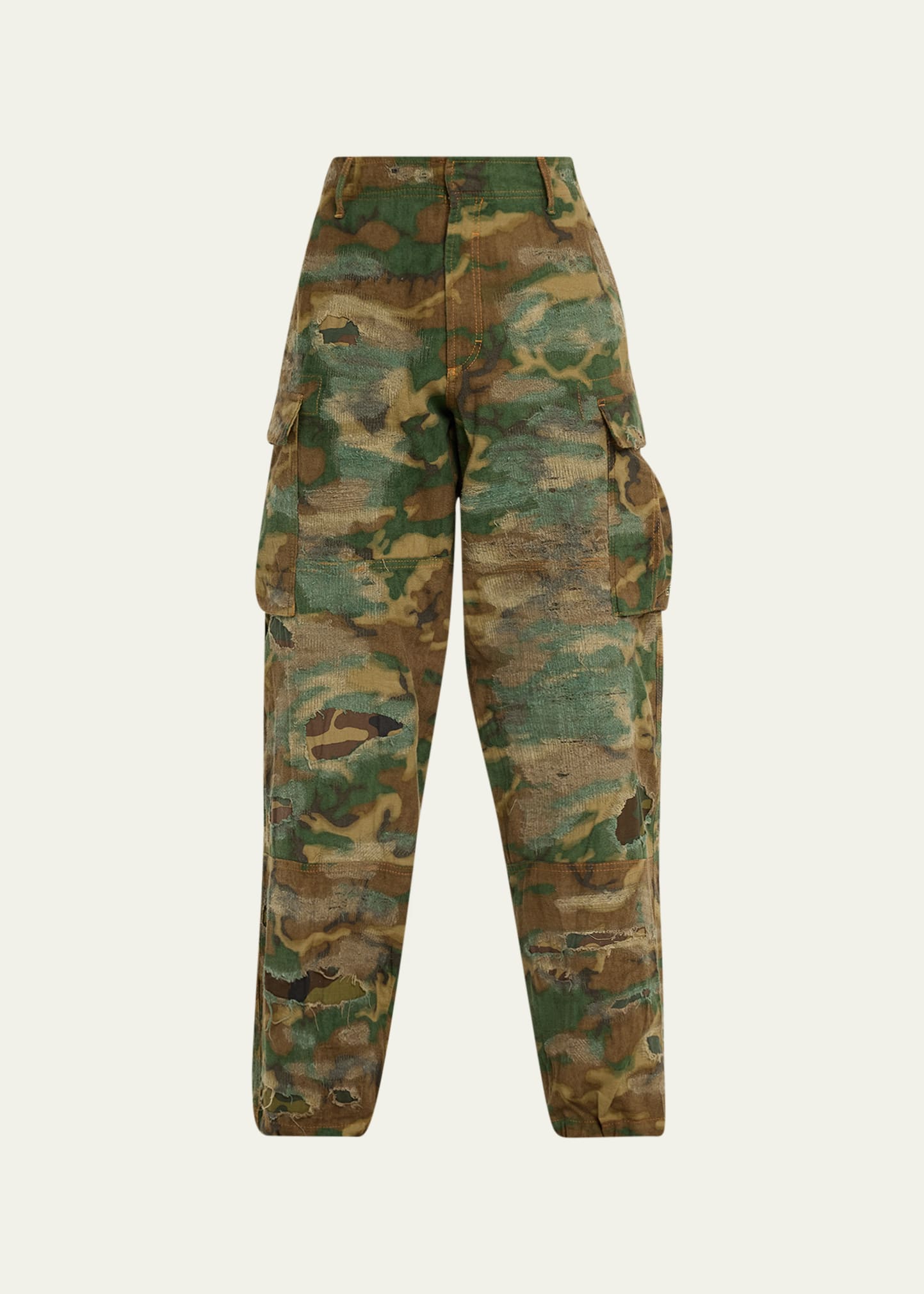 Givenchy Pantaloni Camouflage In Brown/khaki