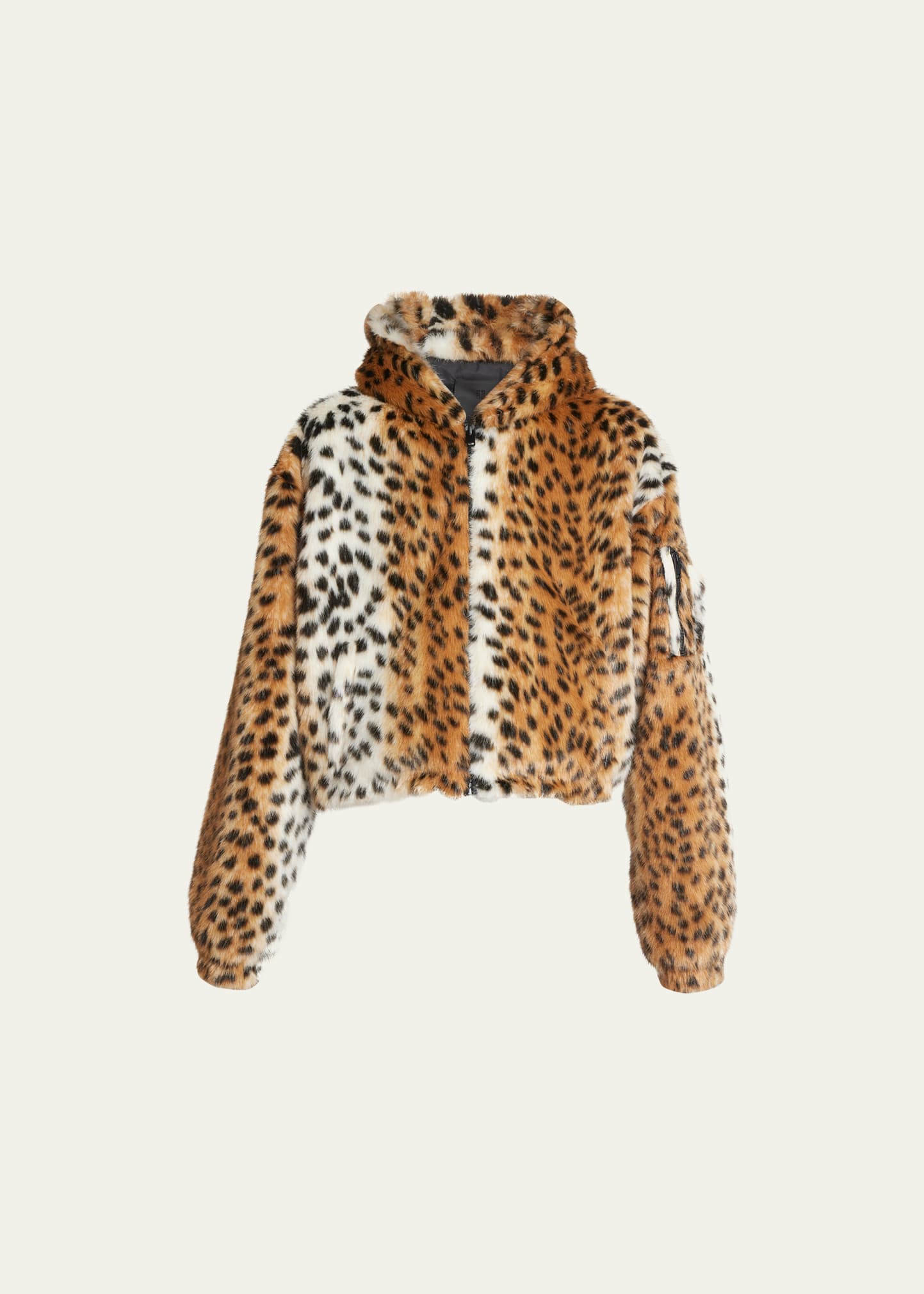 Shop Givenchy Men's Faux Leopard Fur Blouson Jacket In Beige/brown