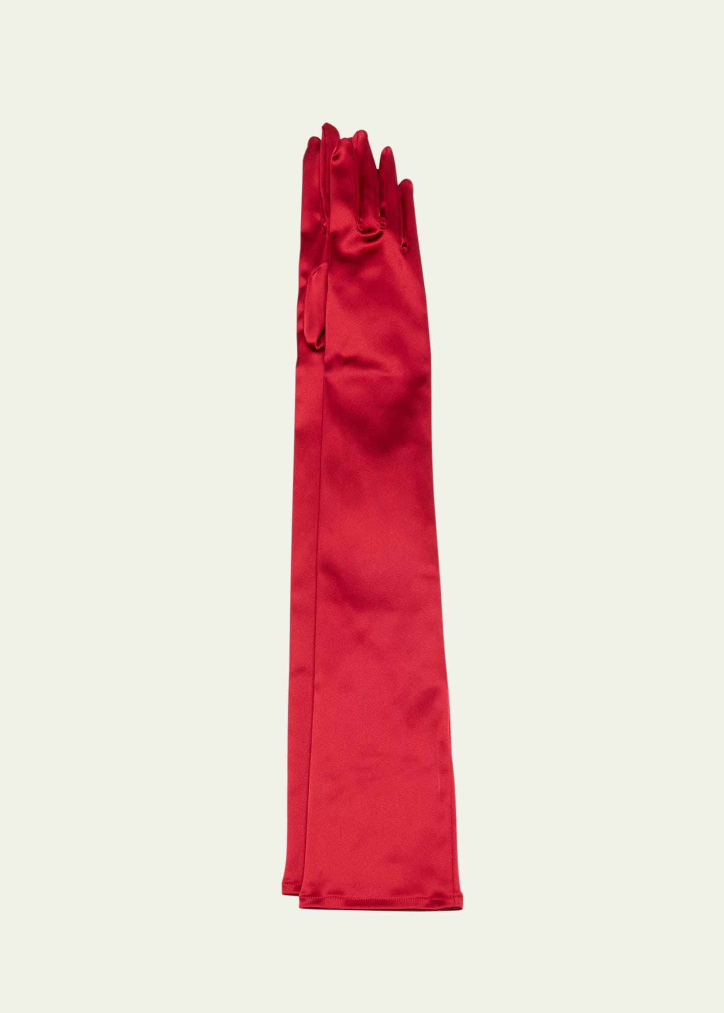 Sfilata Long Red Satin Gloves