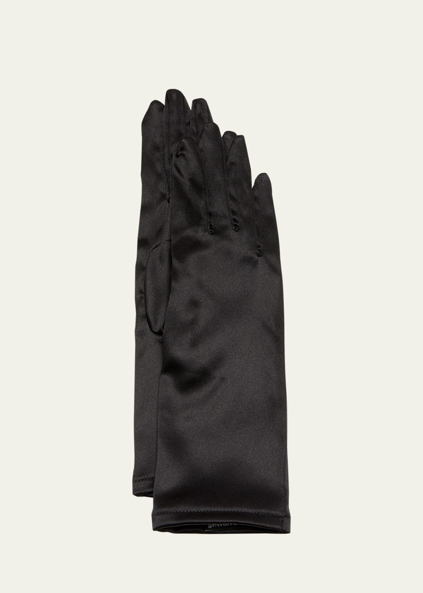Shop Dolce & Gabbana Sfilata Short Black Satin Gloves In N0000 Nero