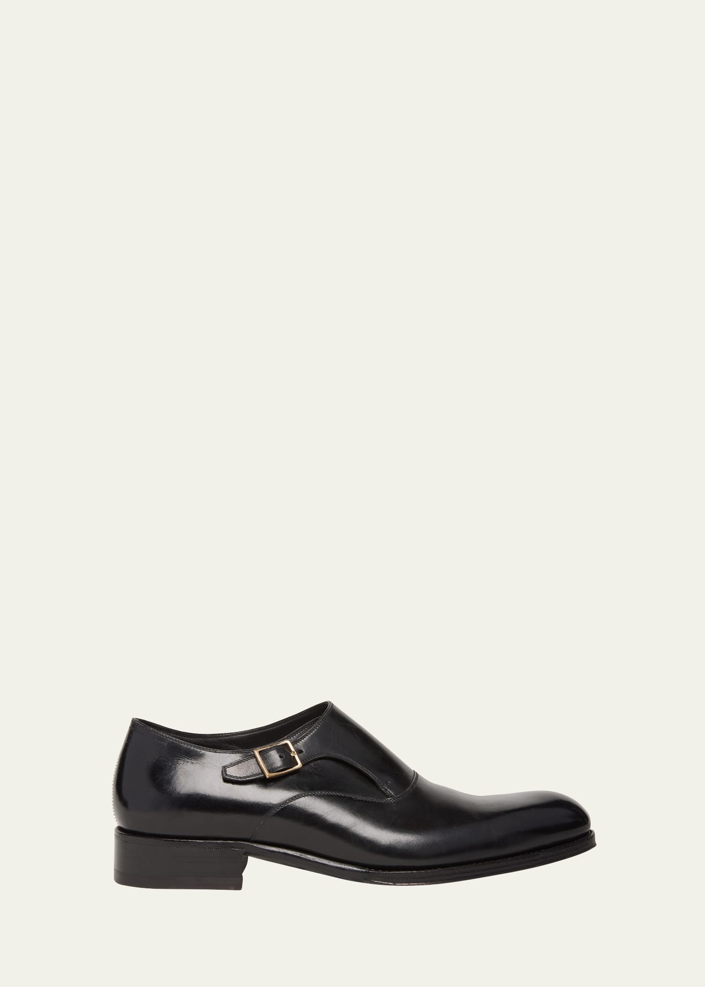 Tom Ford Men's Edgar Single Monk Strap Loafers In Black