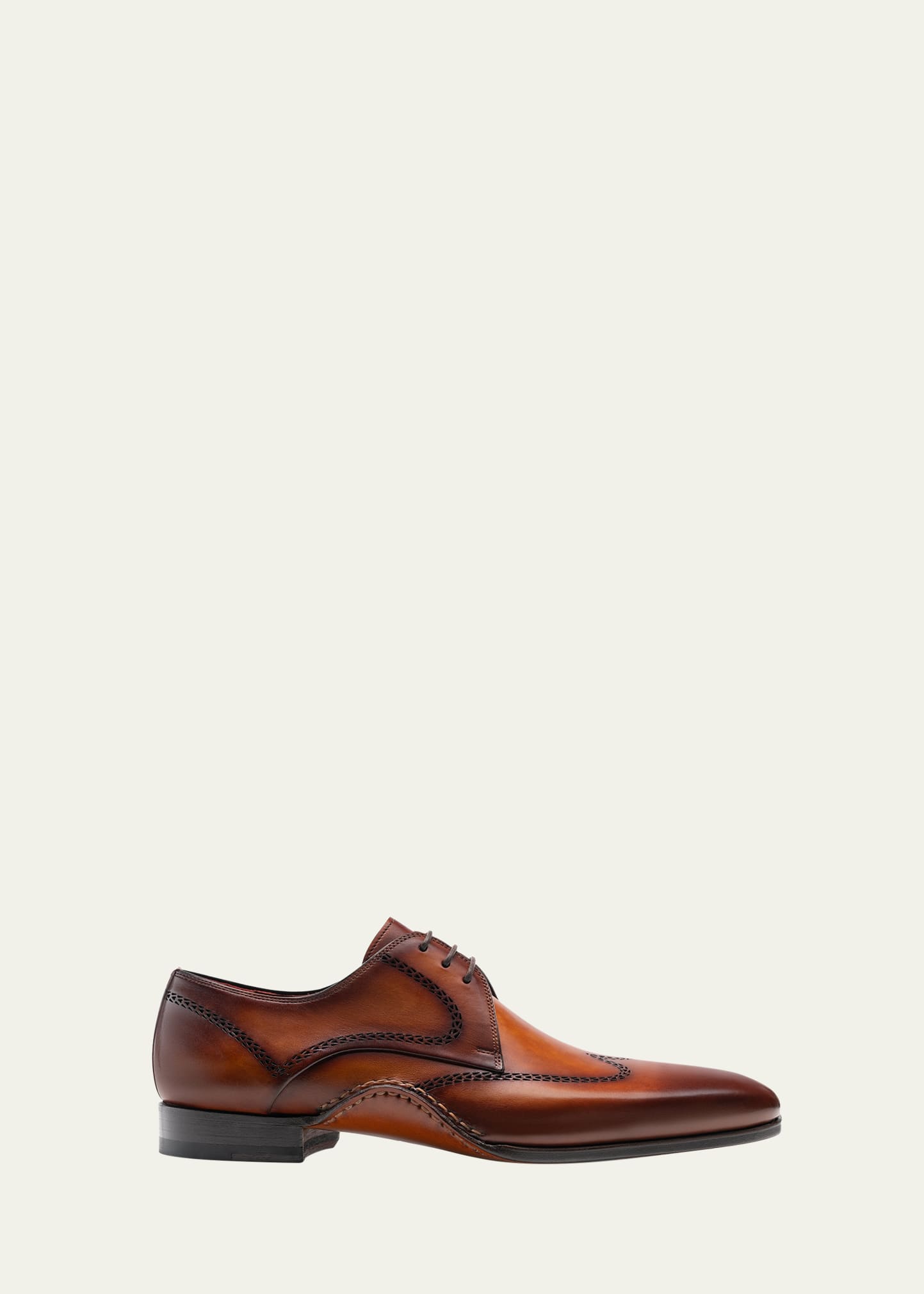 Bergdorf Goodman Men's Nacio Leather Wingtip Derby Shoes In Cuero
