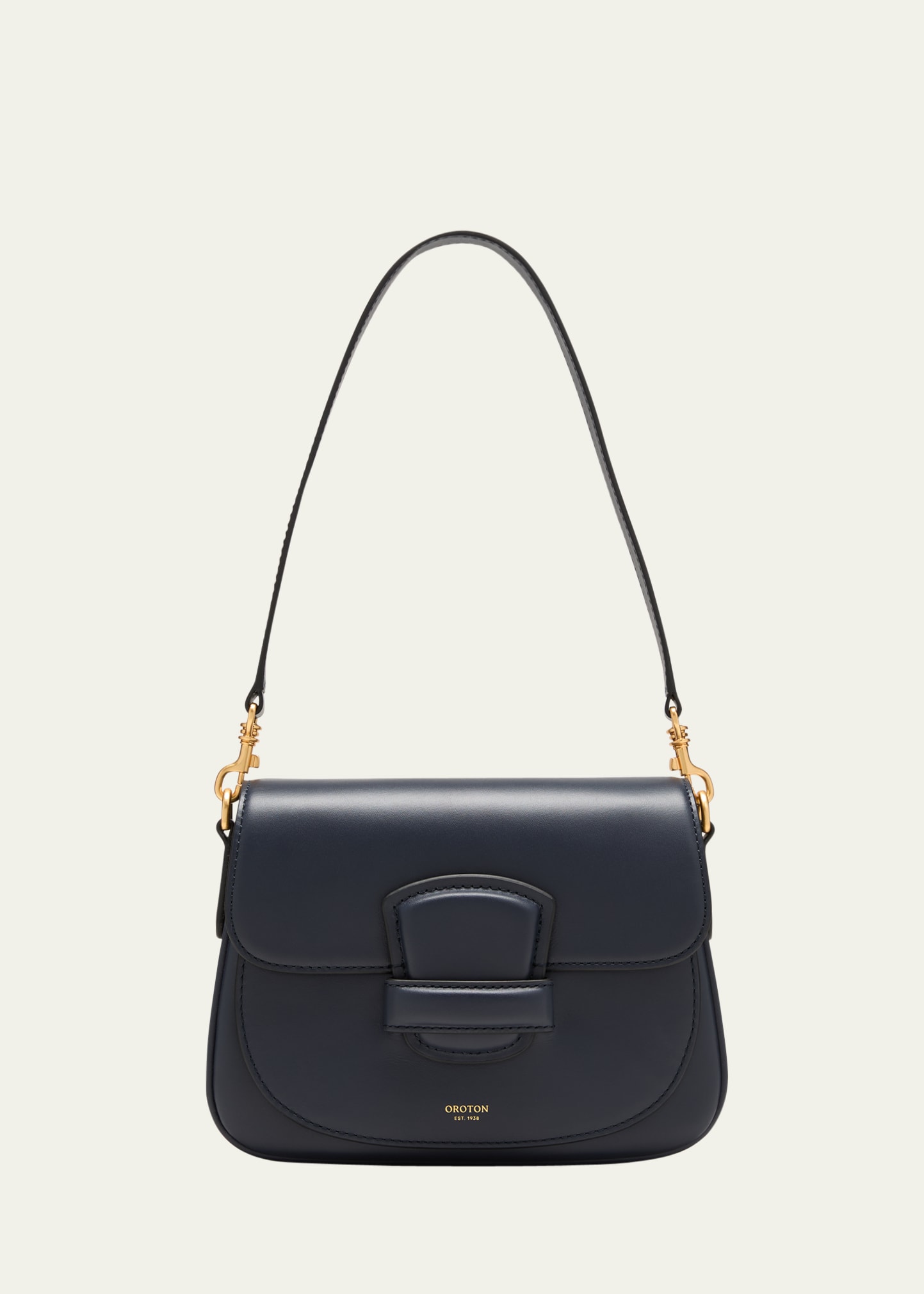 Oroton Carter Leather Small Shoulder Bag In Blue