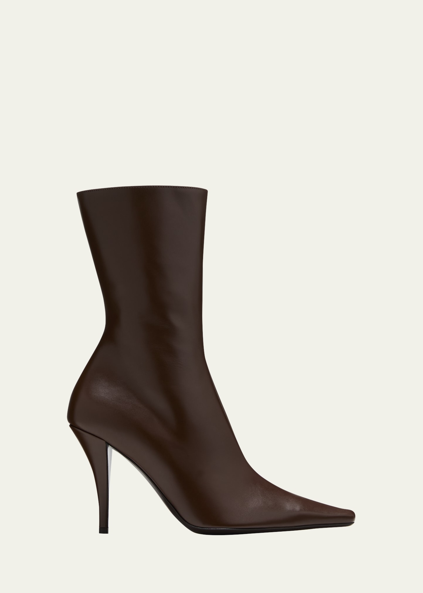 THE ROW SHRIMPTON LEATHER SQUARE-TOE ANKLE BOOTS