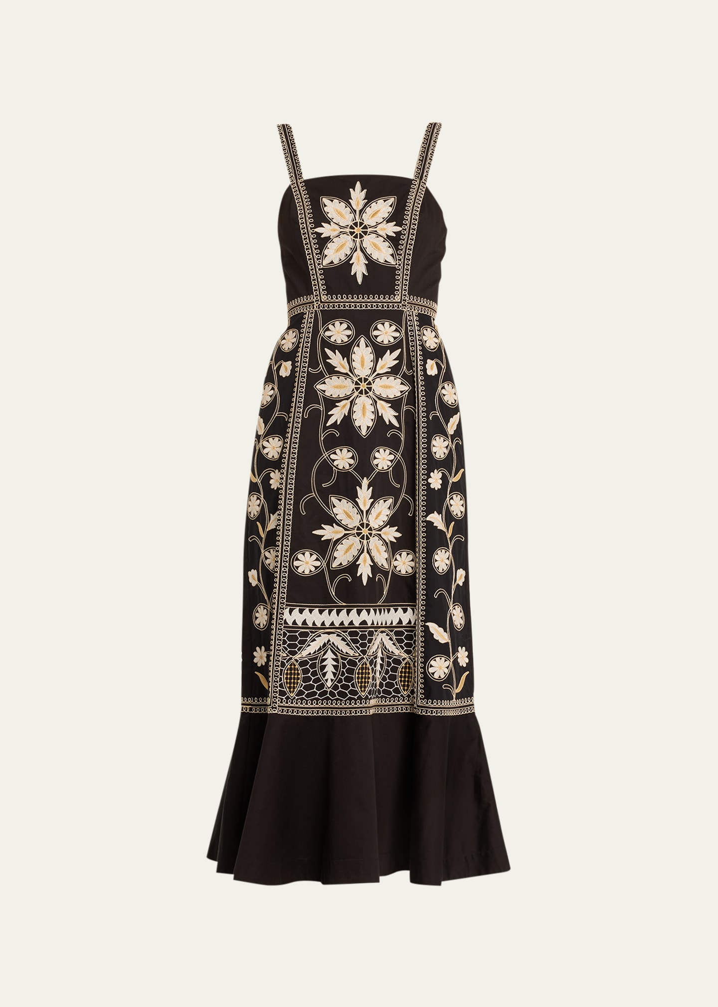 Miriana Floral Embroidered Midi Dress