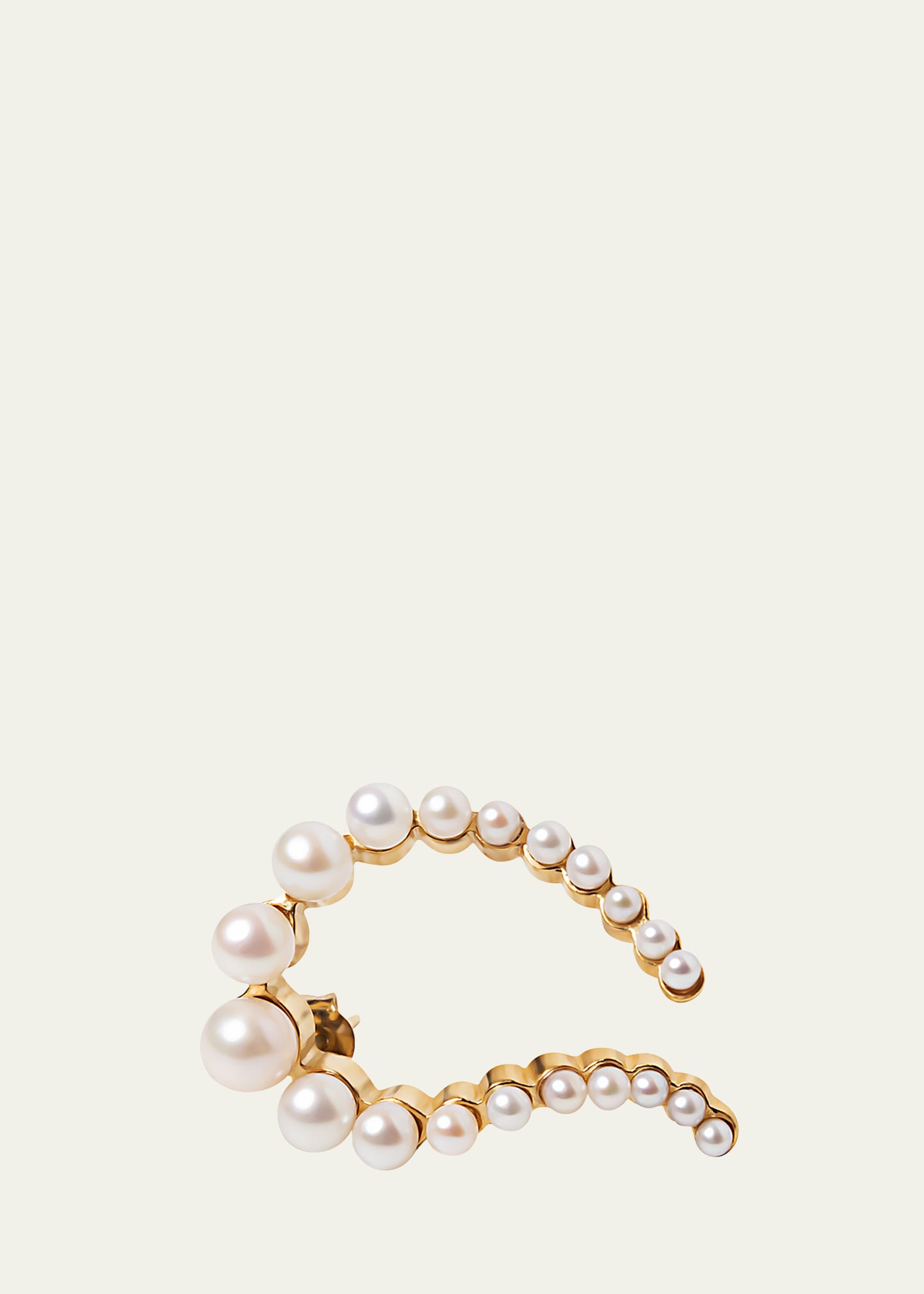 18K Gold Vermeil Renaissance Hand Pearl Earring, Single