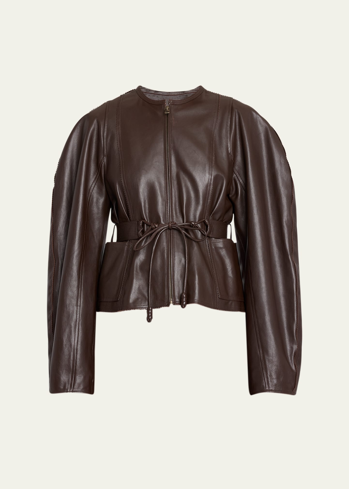 Aidan Belted Leather Jacket