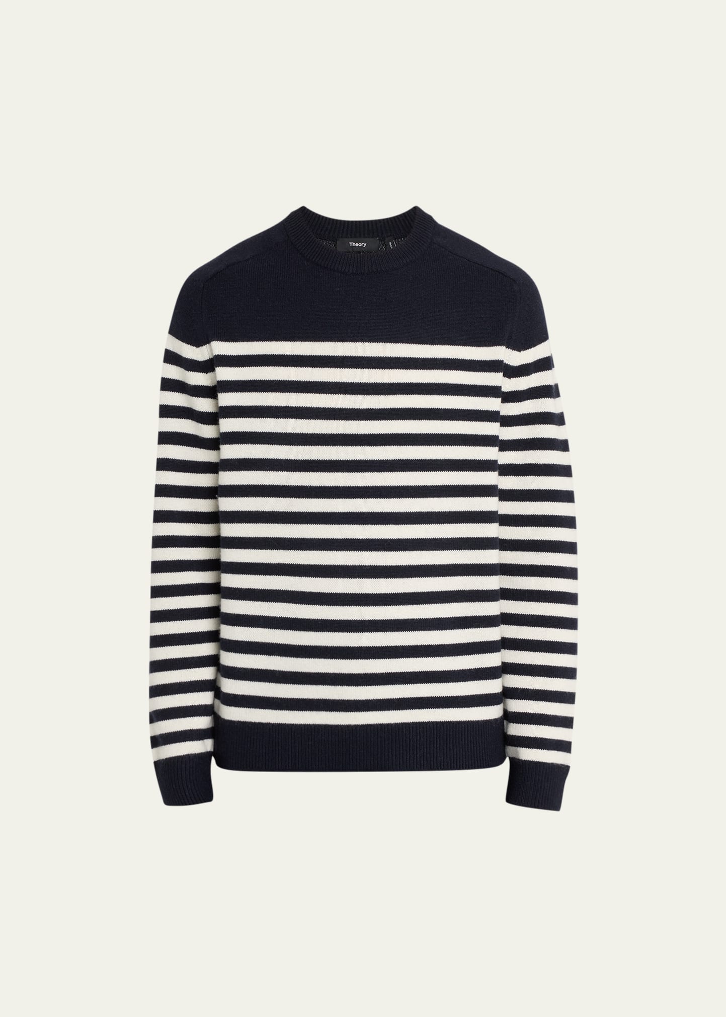 Shop Theory Men's Latho Striped Wool-cashmere Sweater In Dk Nvy/ivy