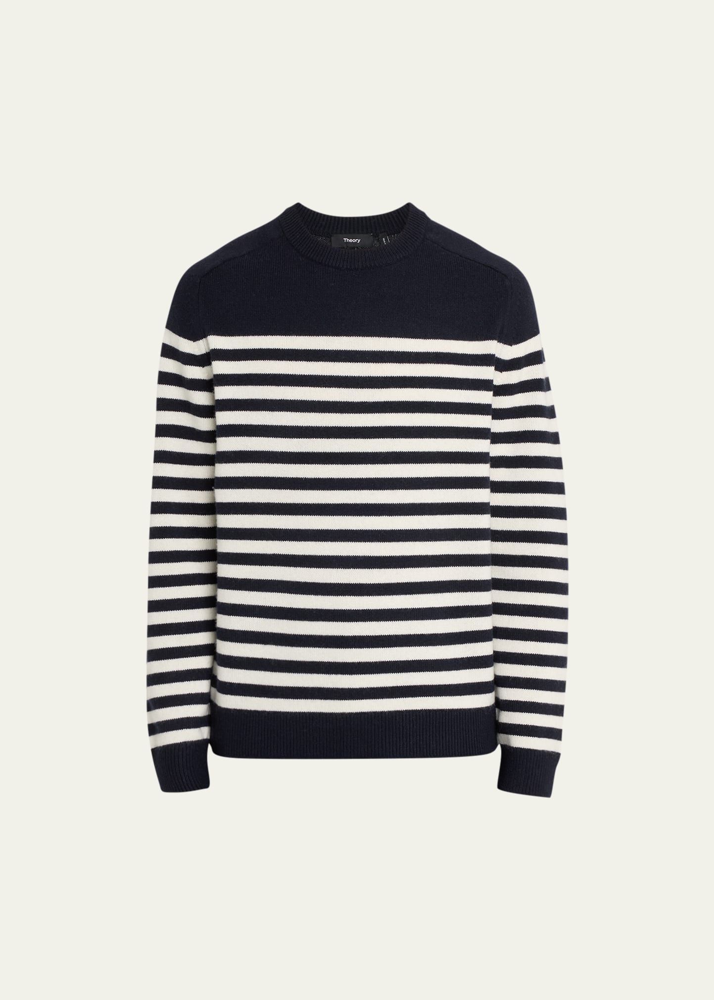 Theory Latho Stripe Wool Blend Sweater In Dk Nvy/ivy