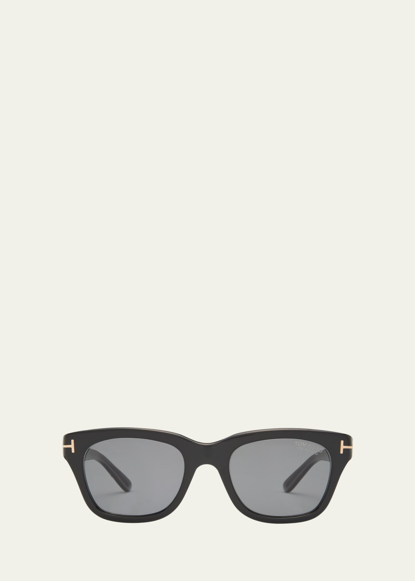 Tom Ford Men's Snowdon Acetate Polarized Rectangle Sunglasses In Shiny Black Polar