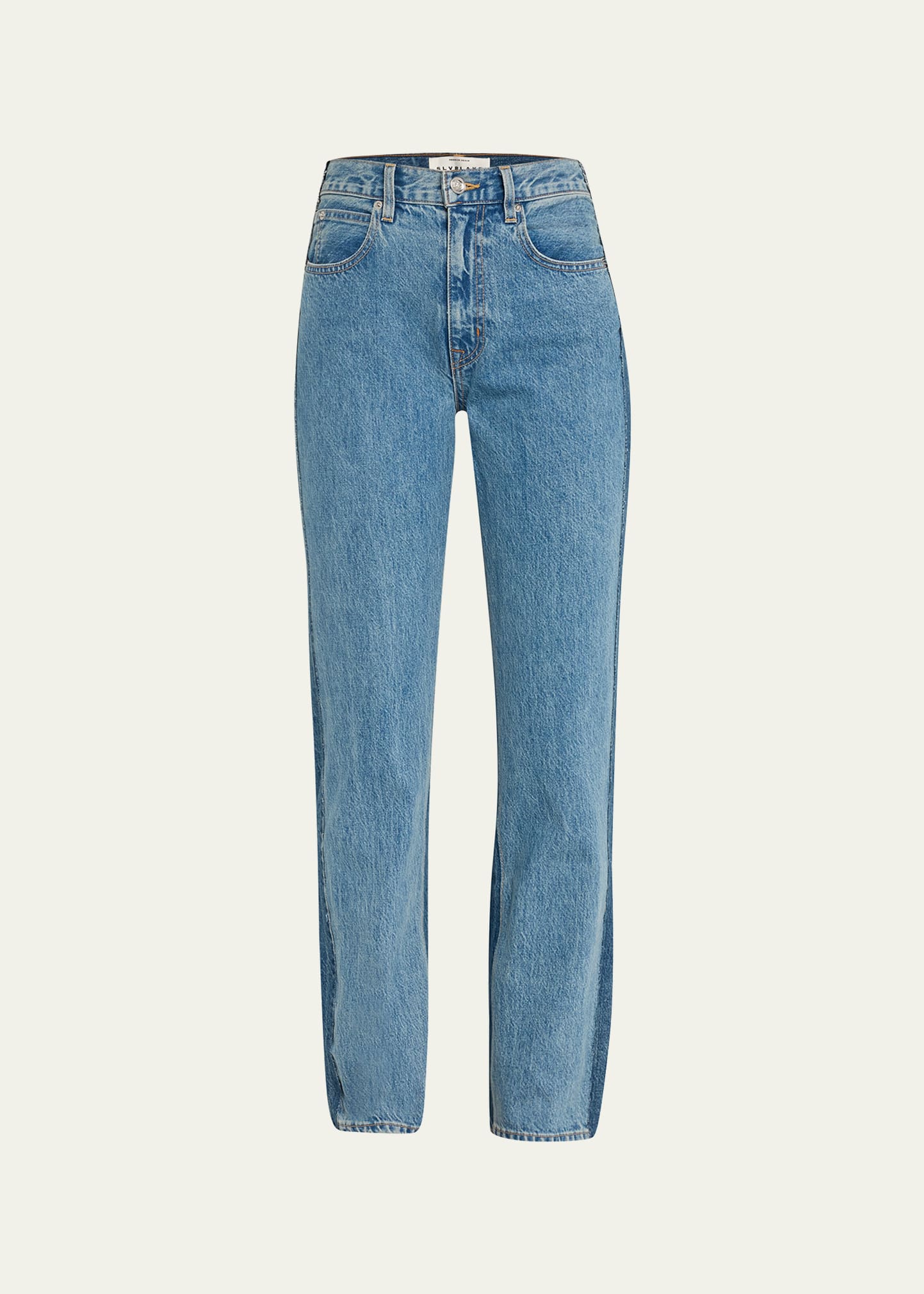 Slvrlake Re-work Panel London Two-tone Straight Jeans In Great Divi