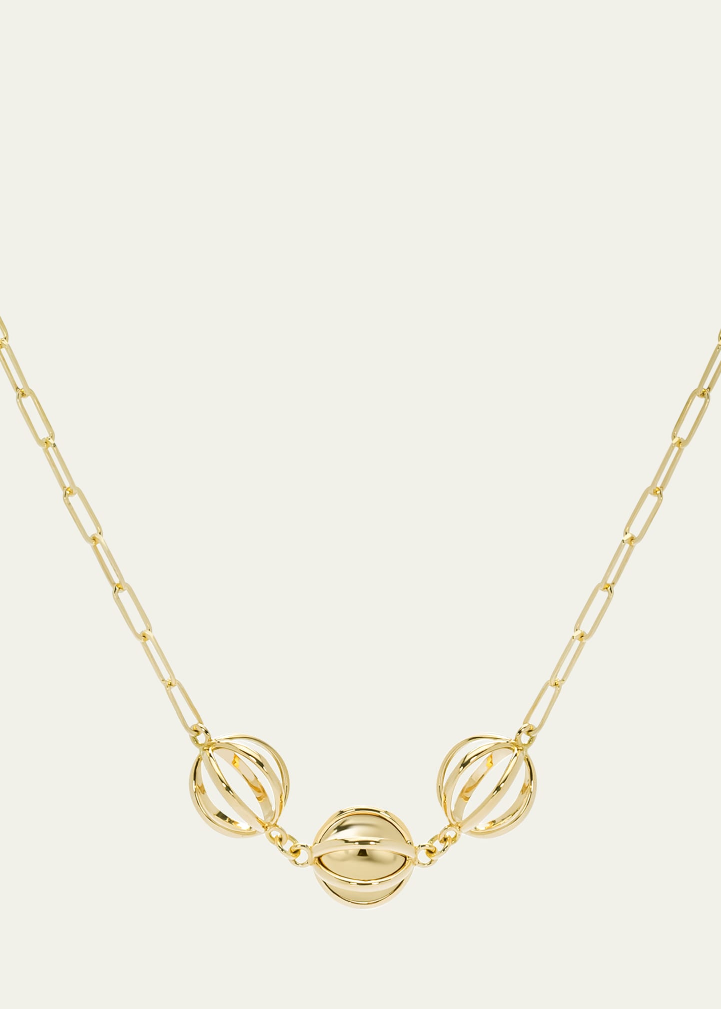L. Klein Prisma 18k Yellow Gold Paperclip Chain Necklace
