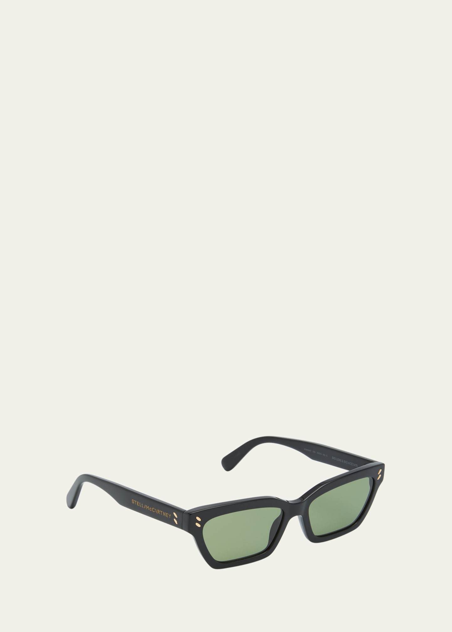 Stella Mccartney Cat-eye Acetate Sunglasses In Black,green