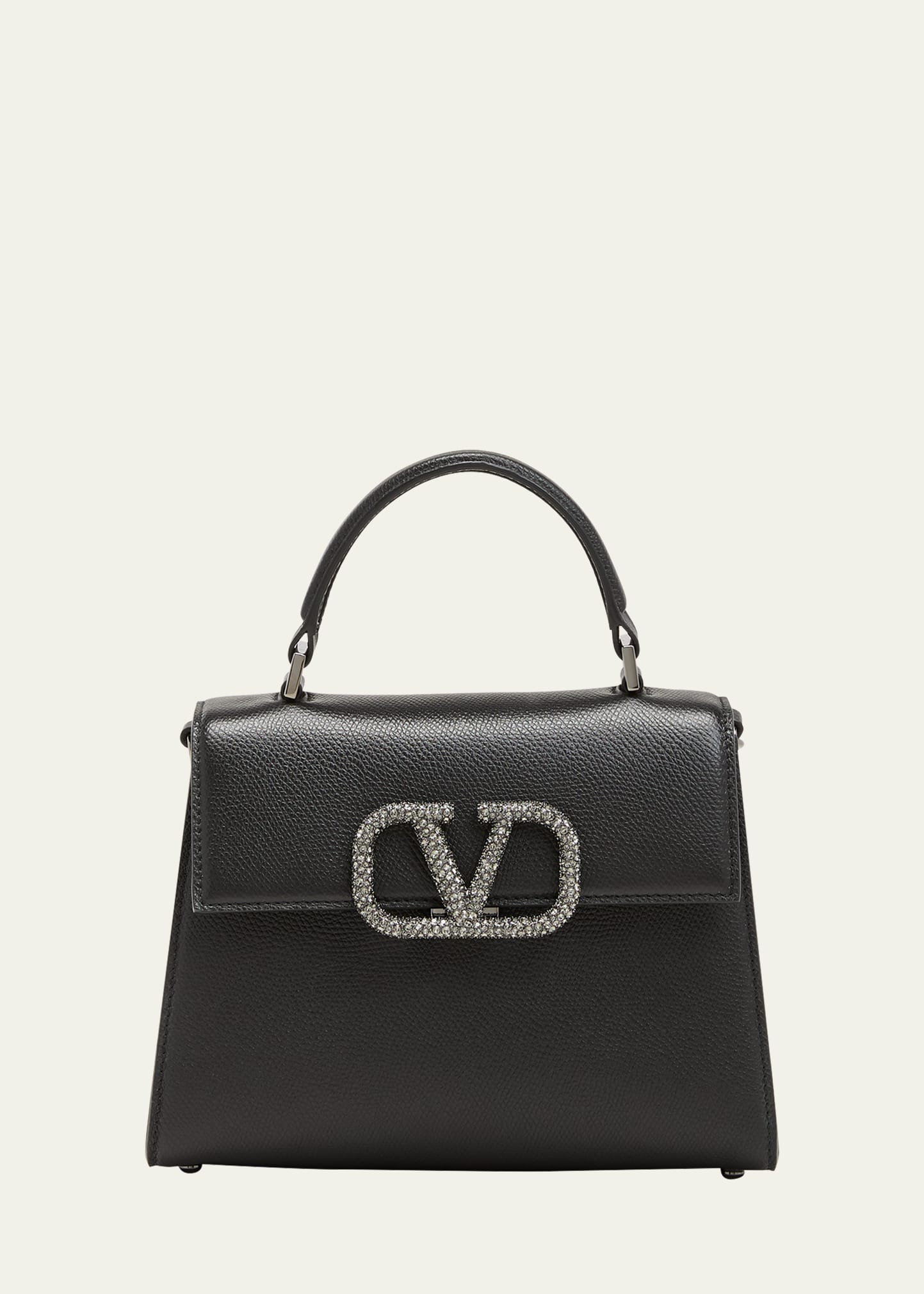 Valentino Garavani Vsling Small Leather Top-handle Bag In 249 Nero Black Di